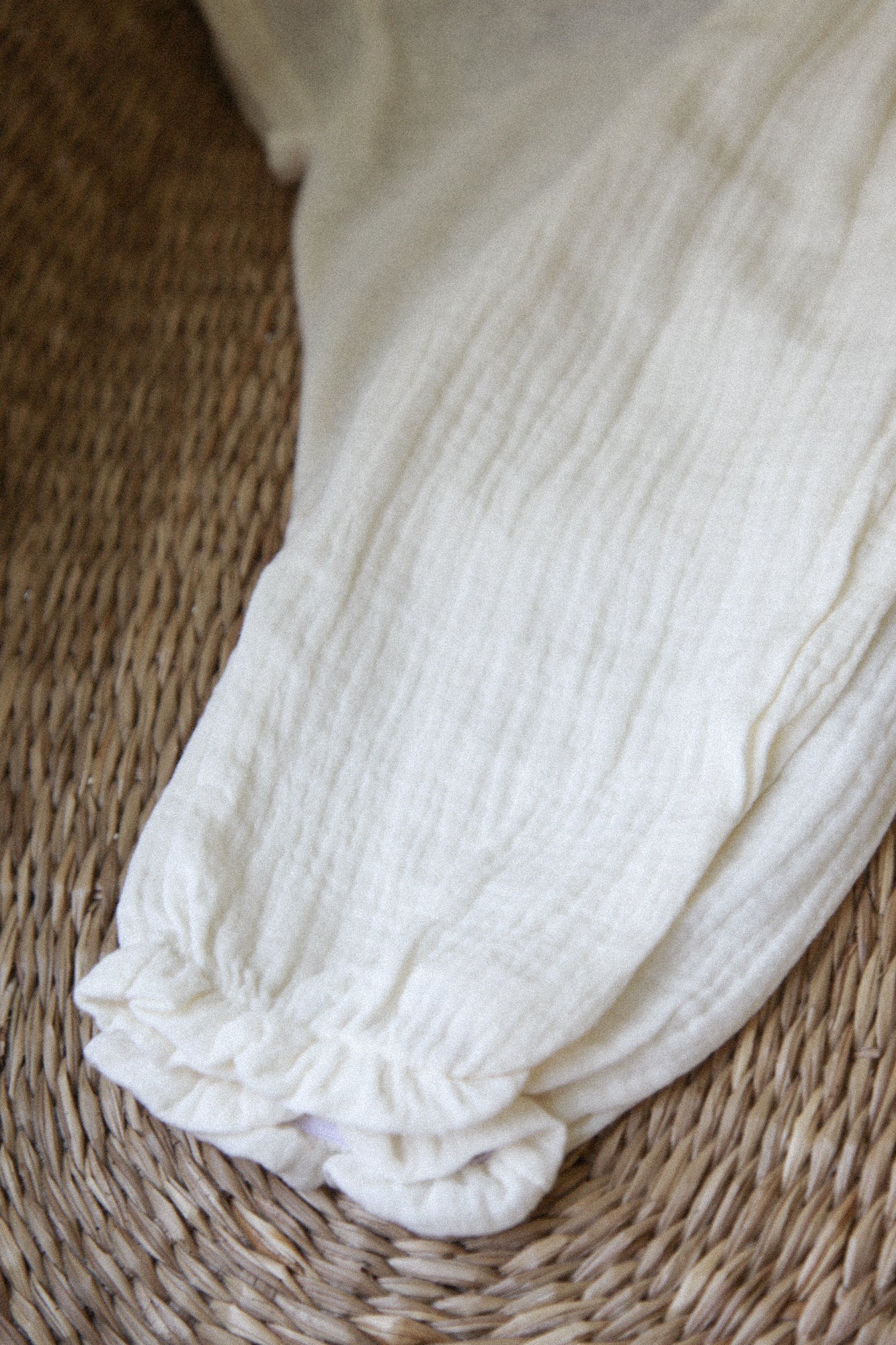 Soft Cream Muslin Textured Trousers