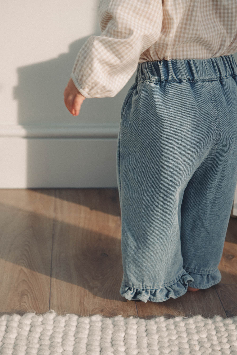 Denim Frill Hem Oversized Jeans