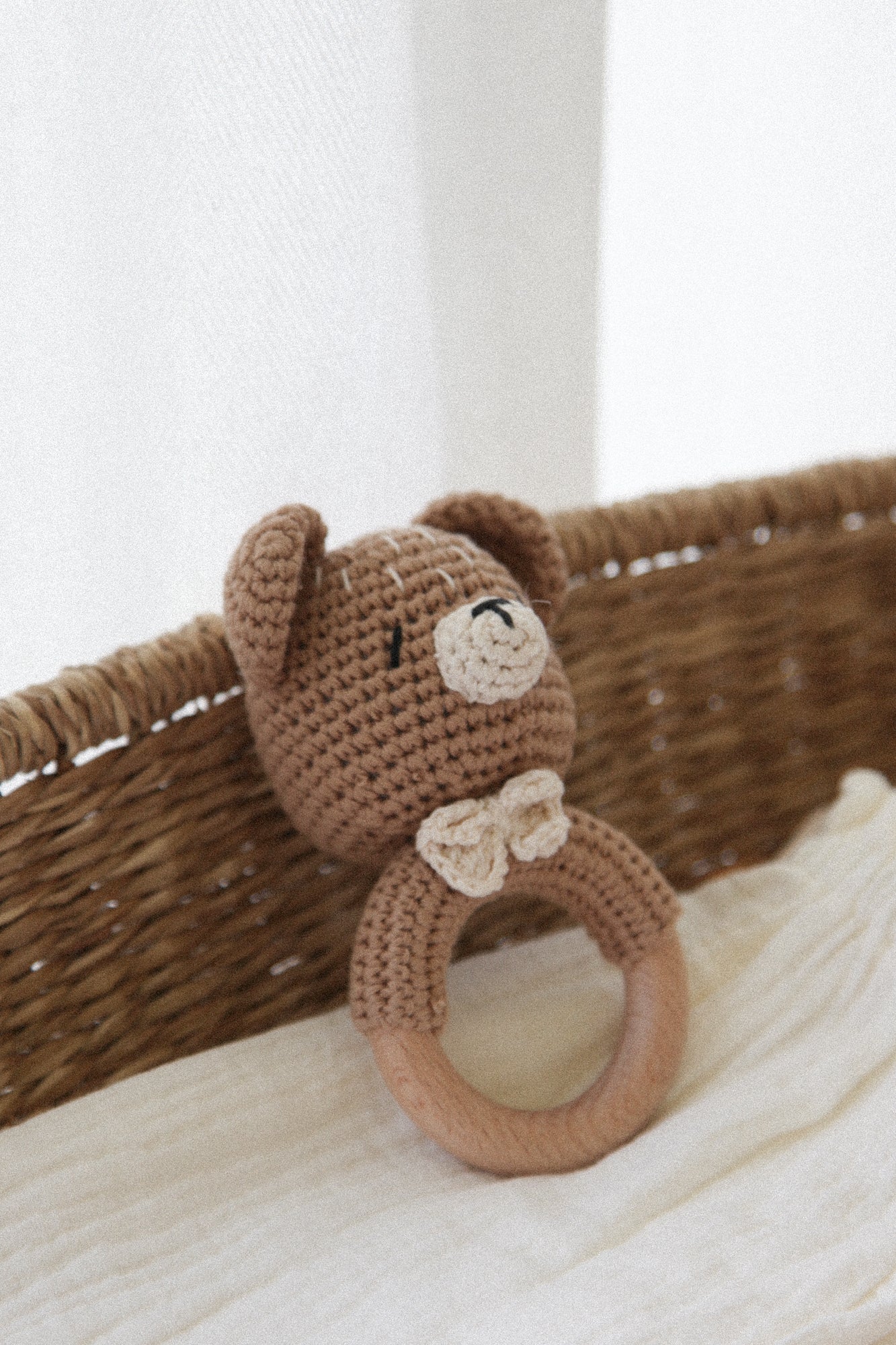 Teddy Bear Knitted Baby Rattle