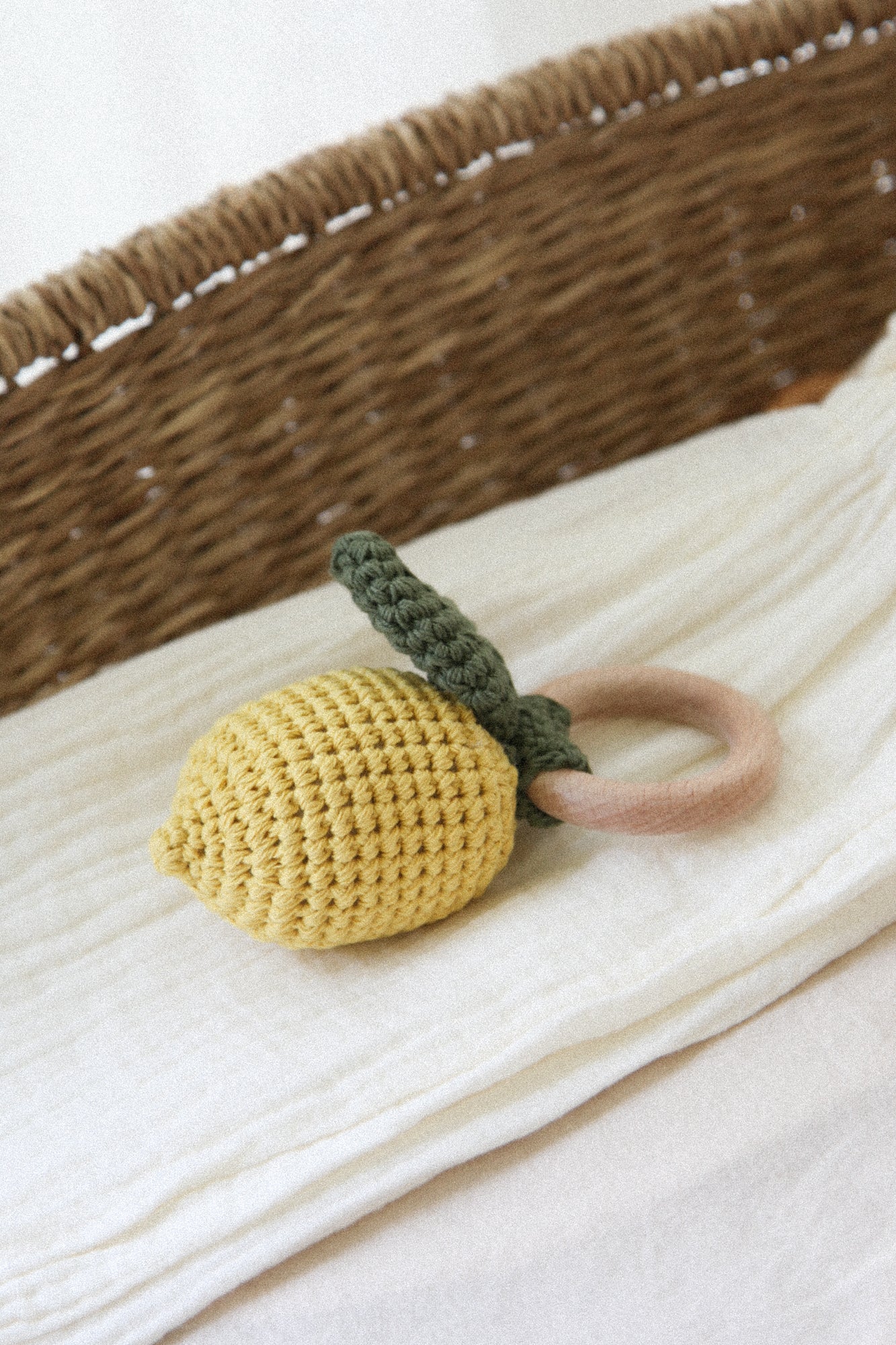 Lemon Knitted Baby Rattle