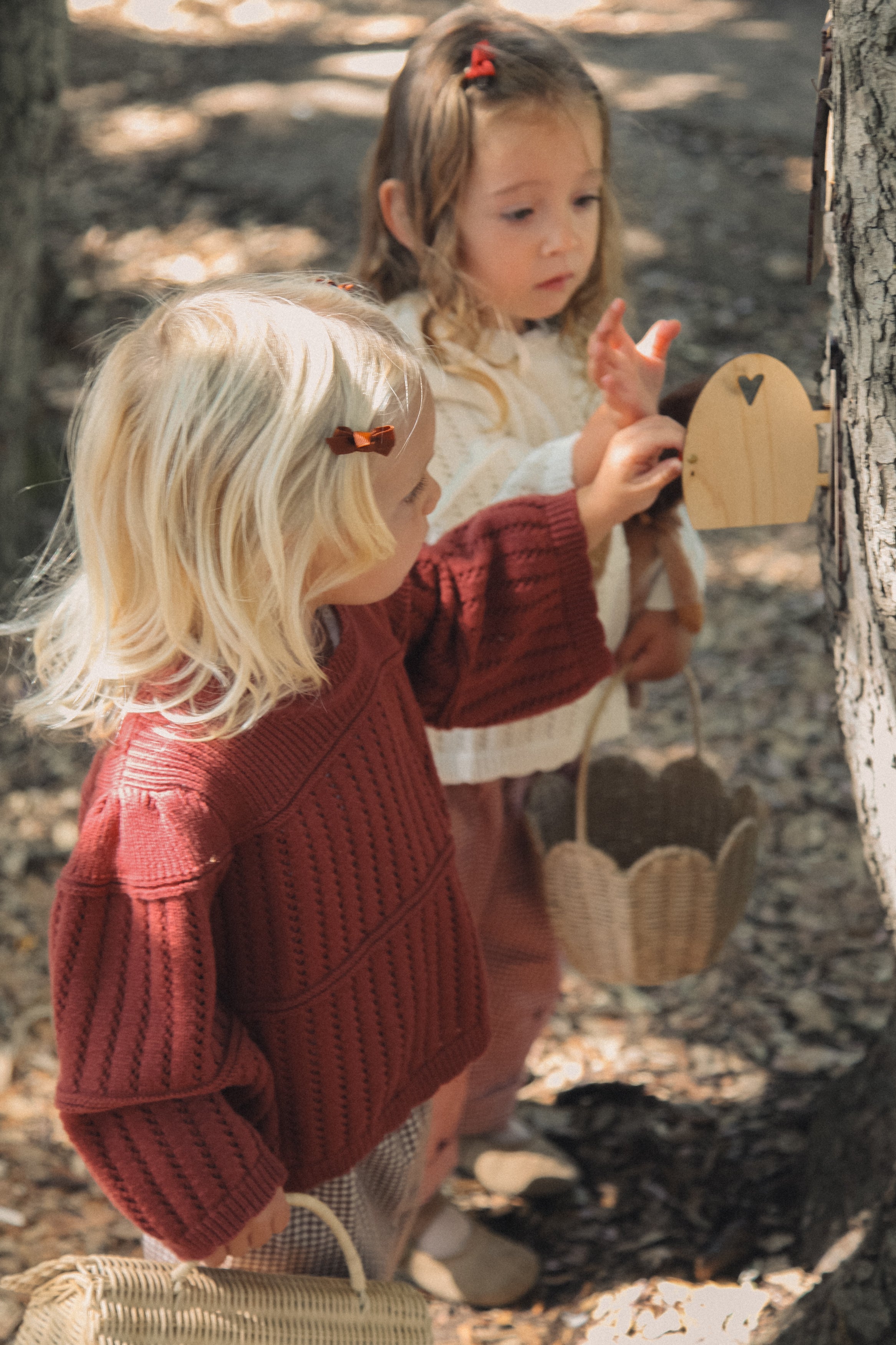 WHOLESALE Dusky/Berry Organic Cotton Flare Sleeve Knit Jumper