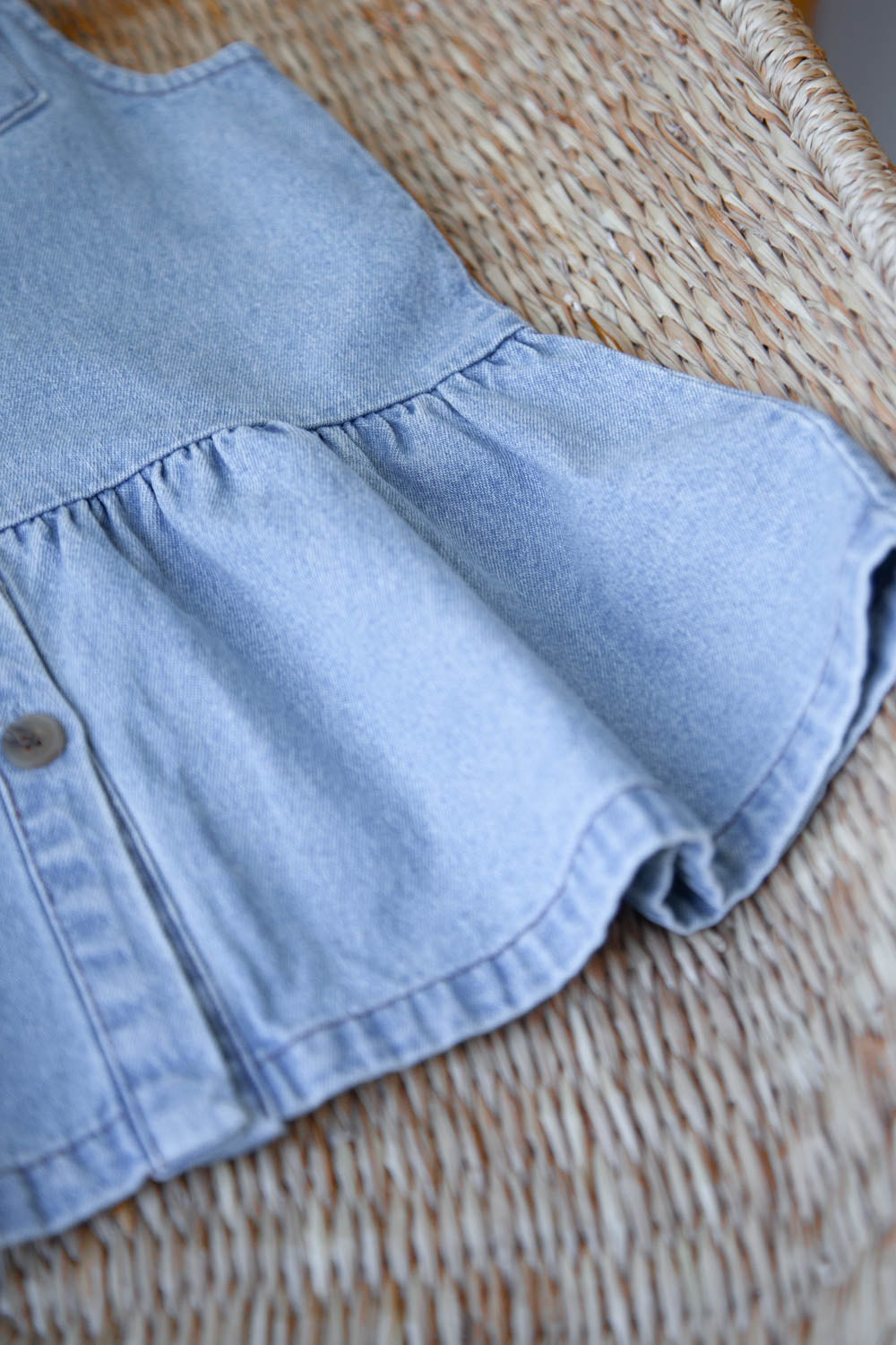 Denim Peplum Frill Dress