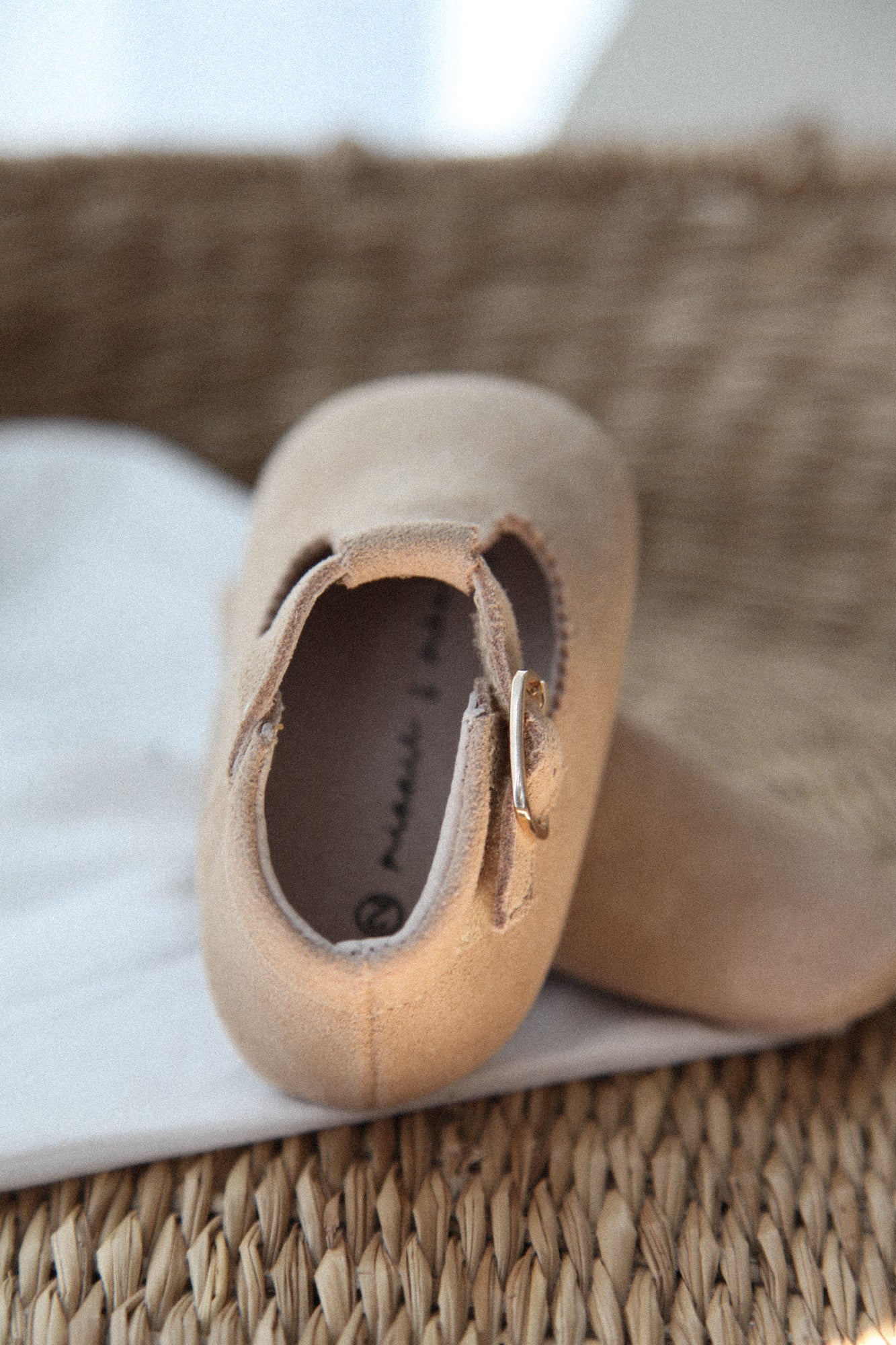 Camel Suede T-Bar Baby Shoes (& dust bag)