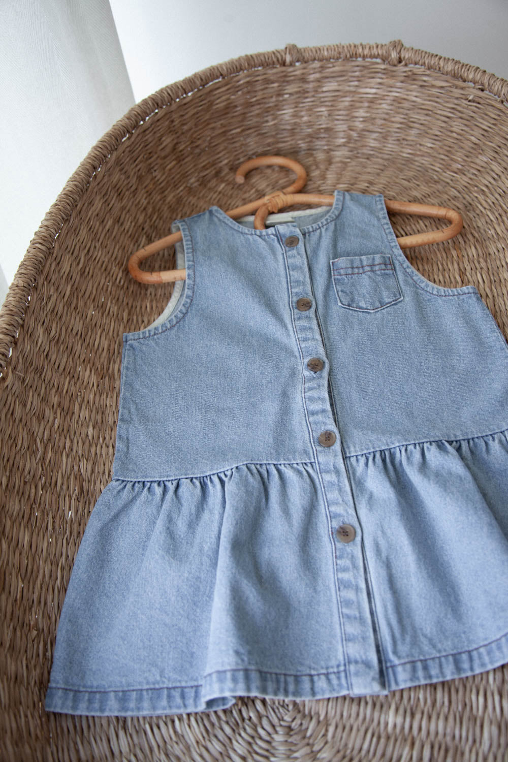 Denim Peplum Frill Dress