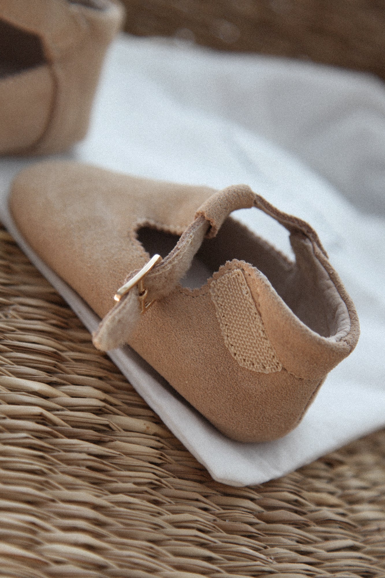 Camel Suede T-Bar Baby Shoes (& dust bag)