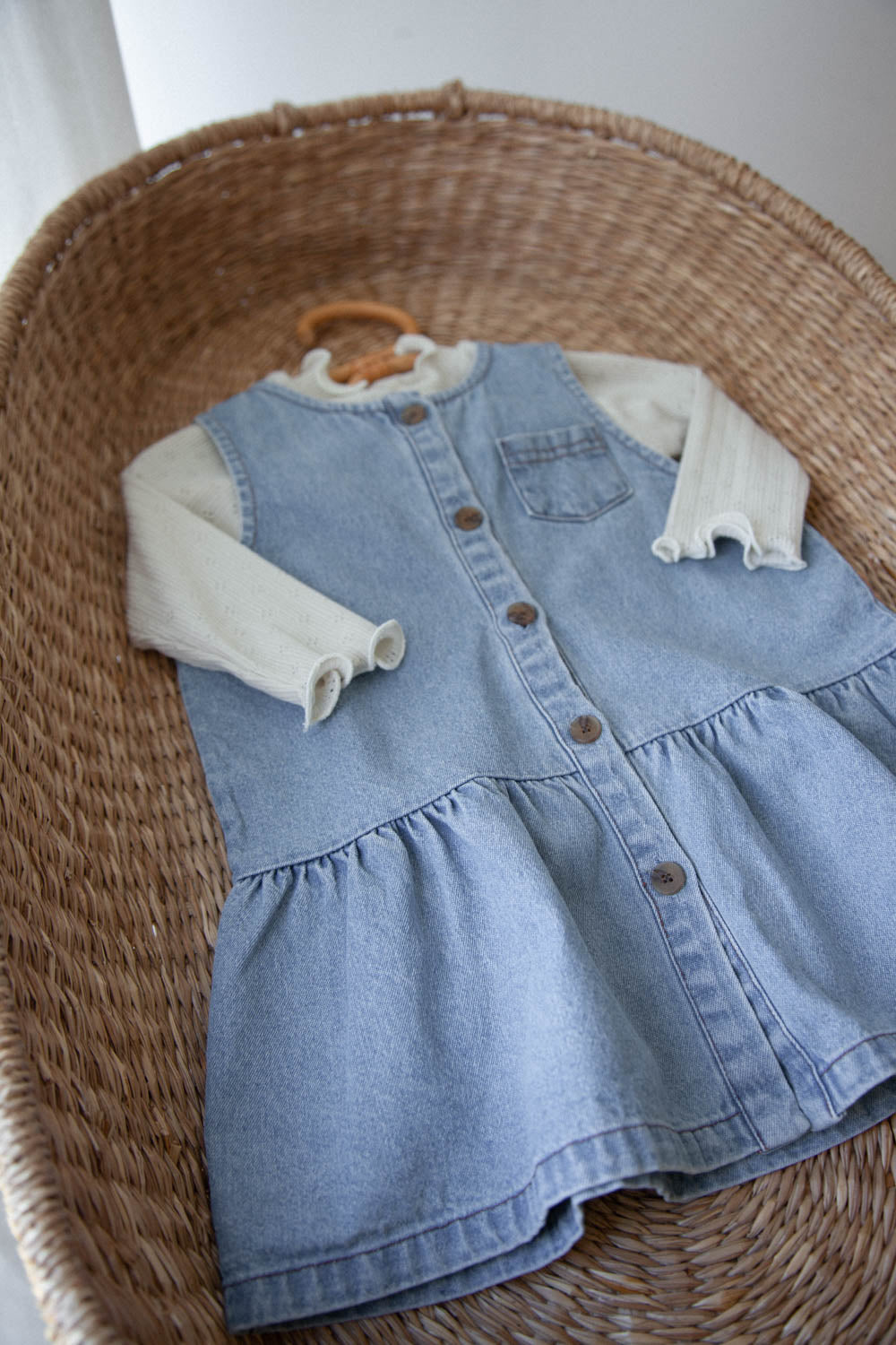 Denim Peplum Frill Dress