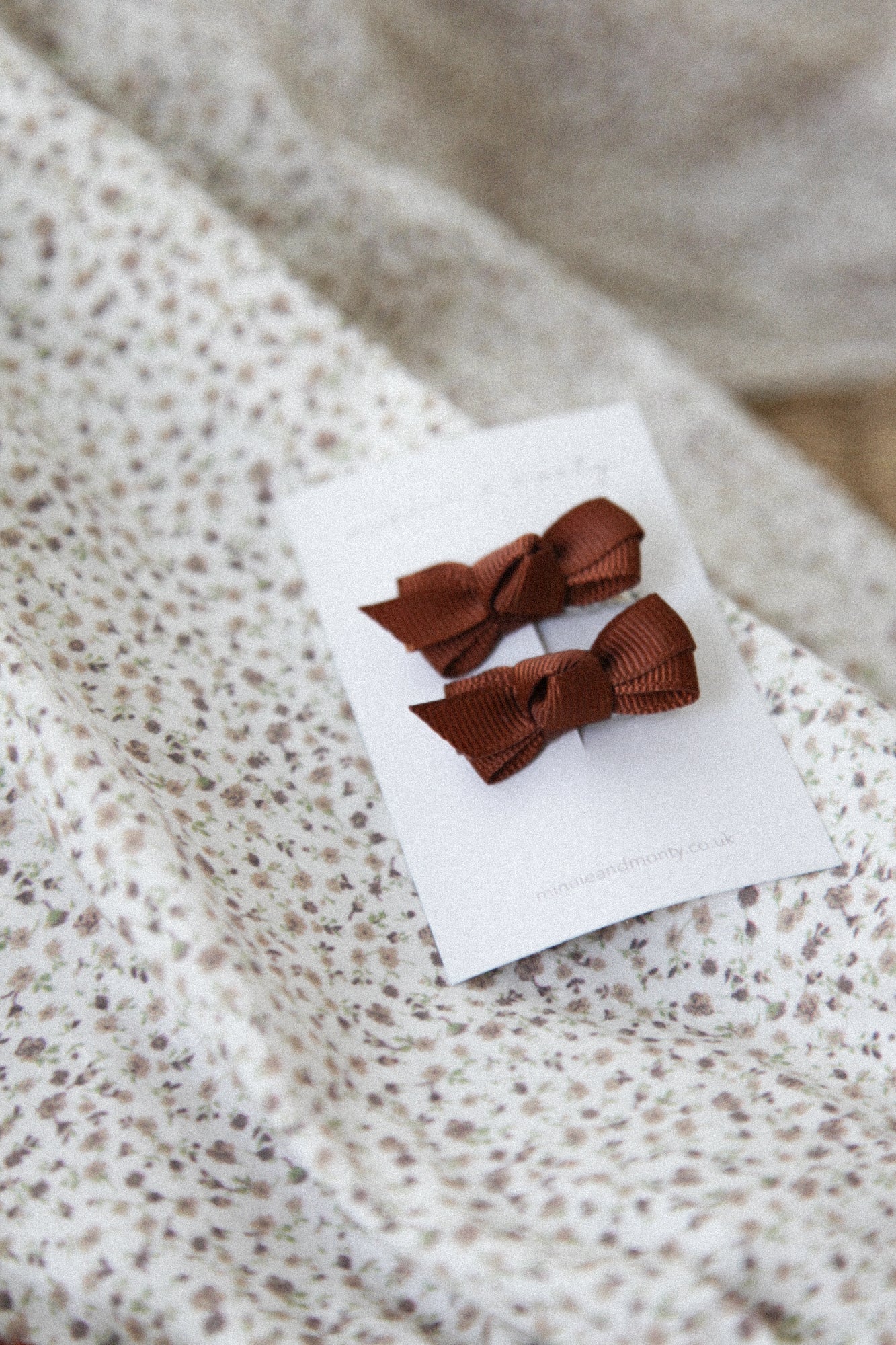 Dainty Mini Bow Clips in Chocolate