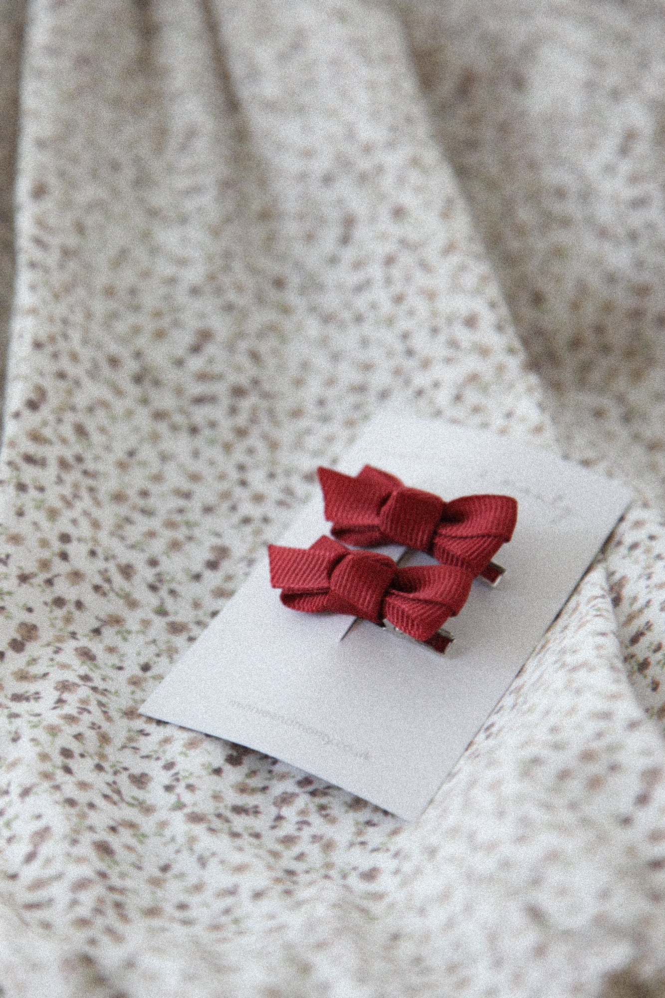 Dainty Mini Bow Clips in Berry Red