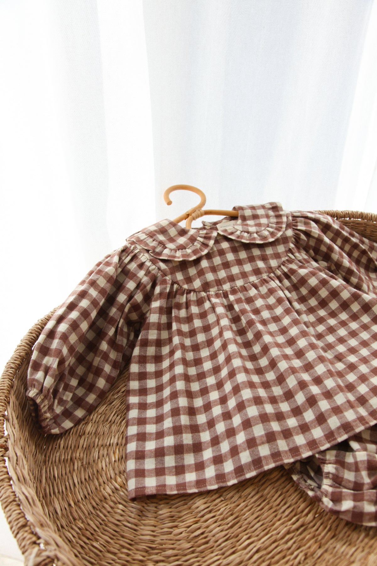 WHOLESALE Brown/Check Frill Collar Top & Bloomer Set