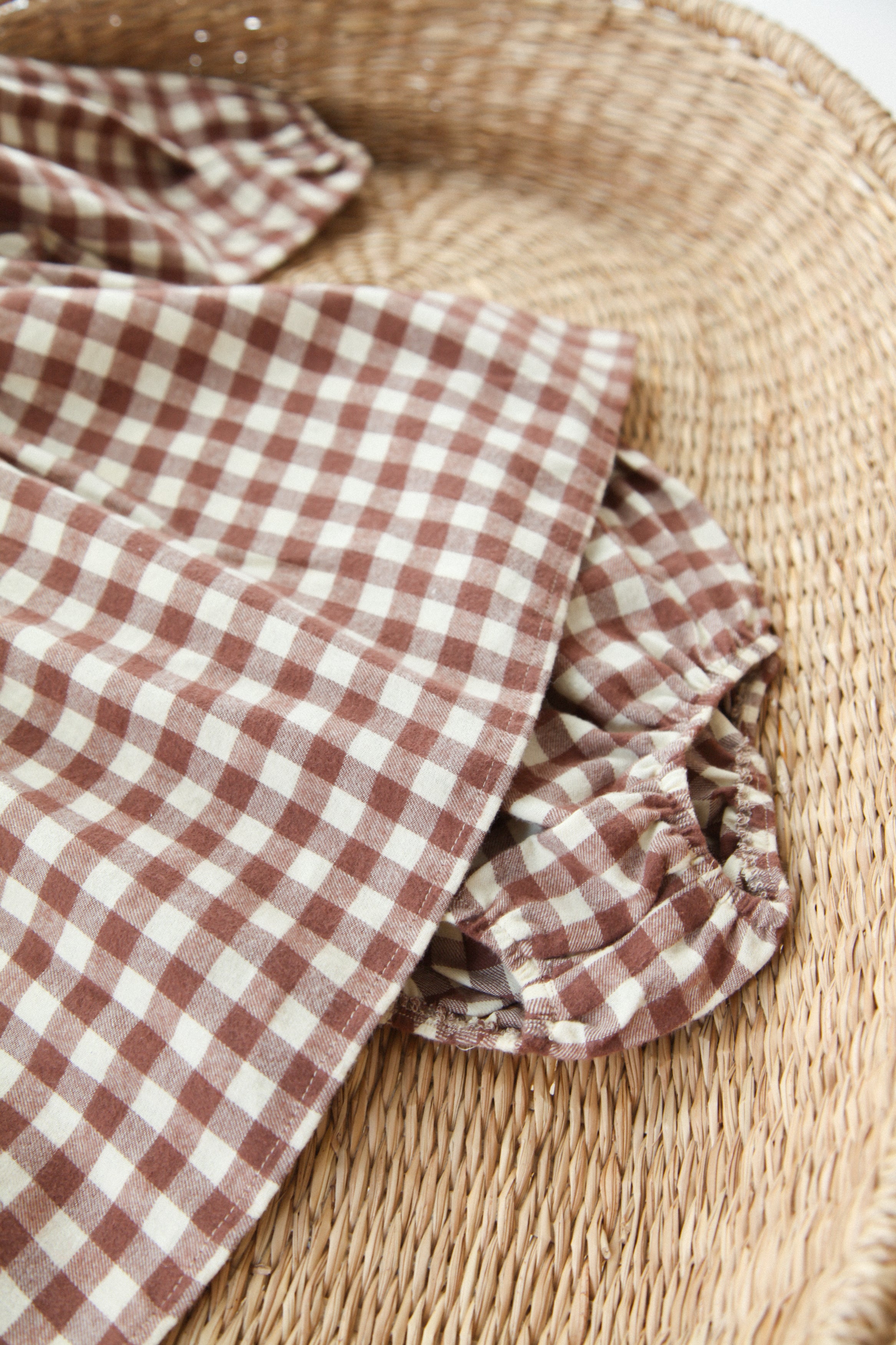 WHOLESALE Brown/Check Frill Collar Top & Bloomer Set