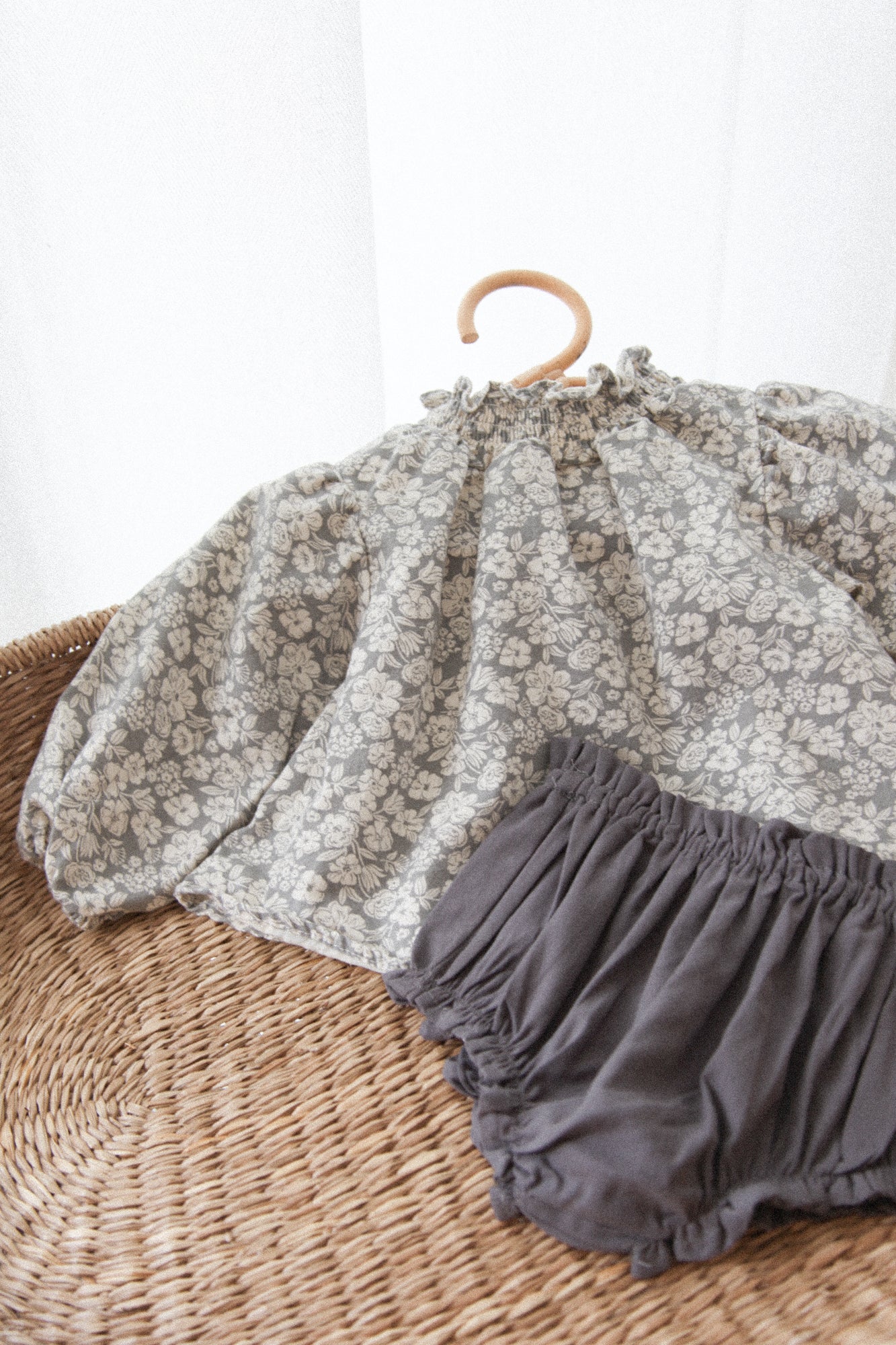 Frill Cotton Bloomers in Charcoal