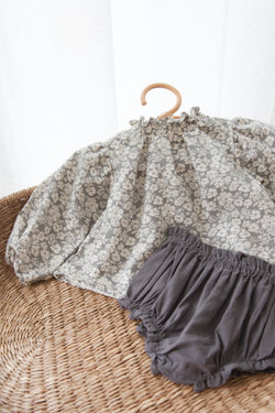 Frill Cotton Bloomers in Charcoal