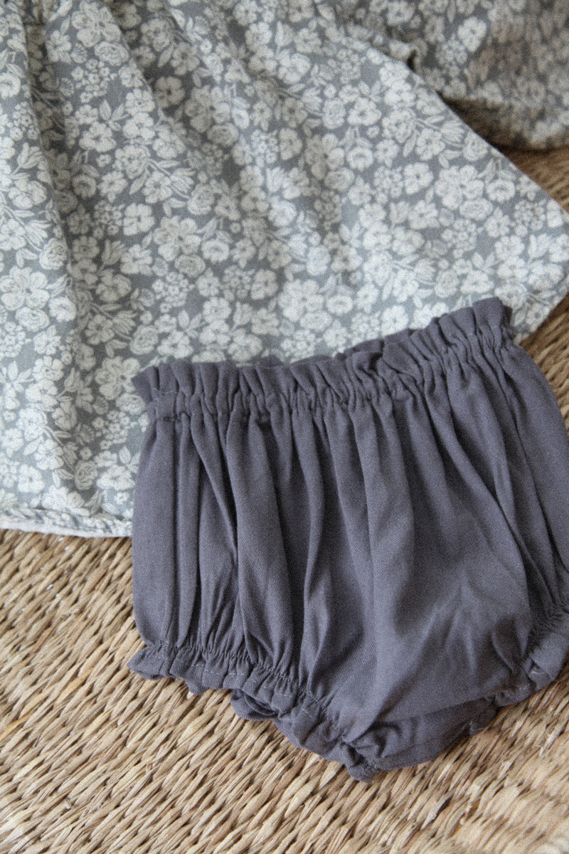 Frill Cotton Bloomers in Charcoal