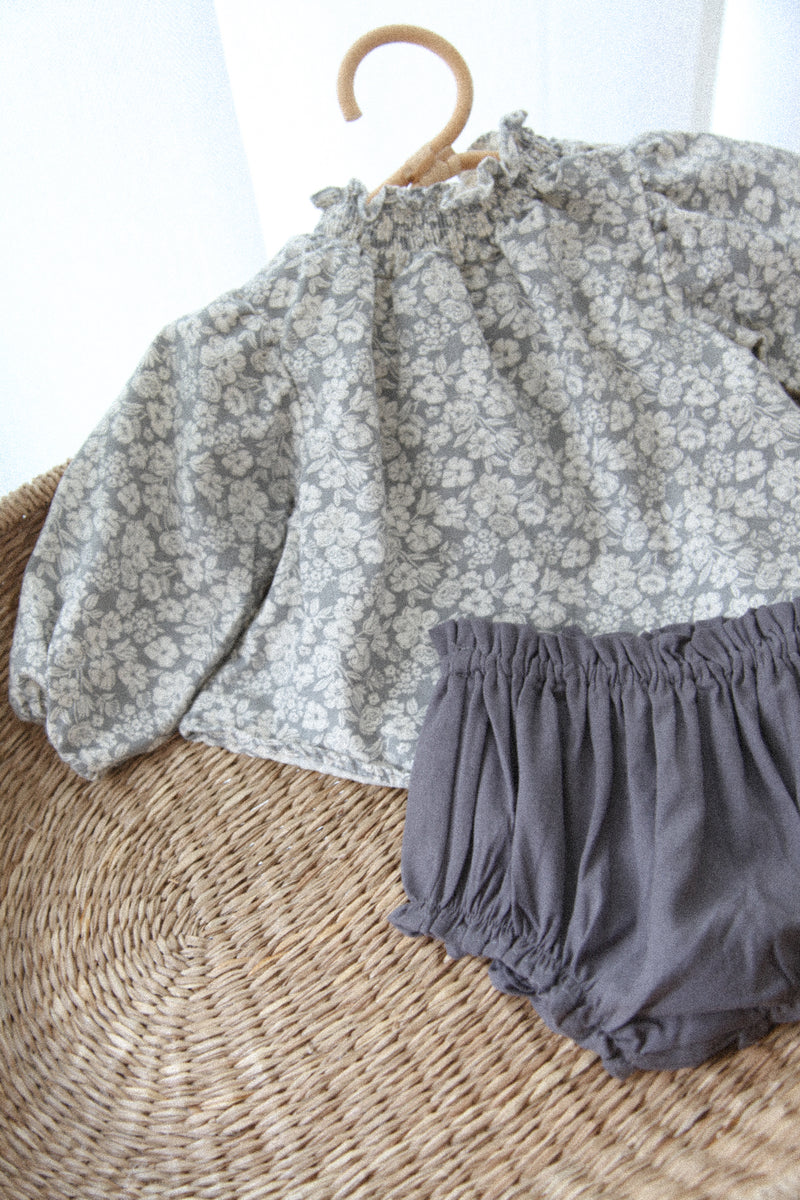 Frill Cotton Bloomers in Charcoal