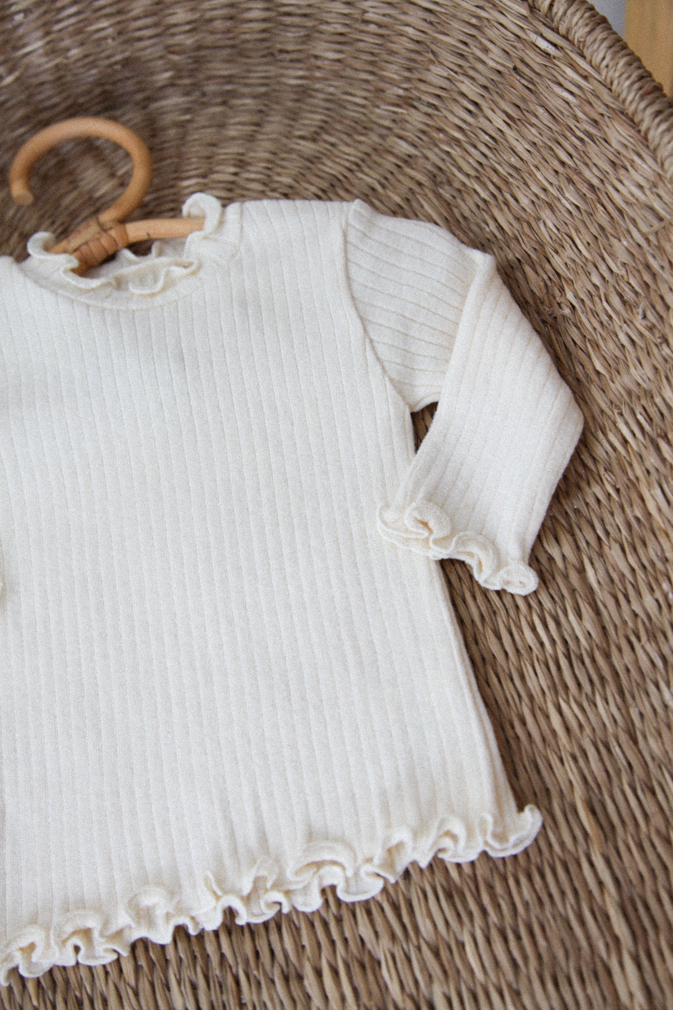 Ultra Soft Cream Ribbed Long Sleeve Top