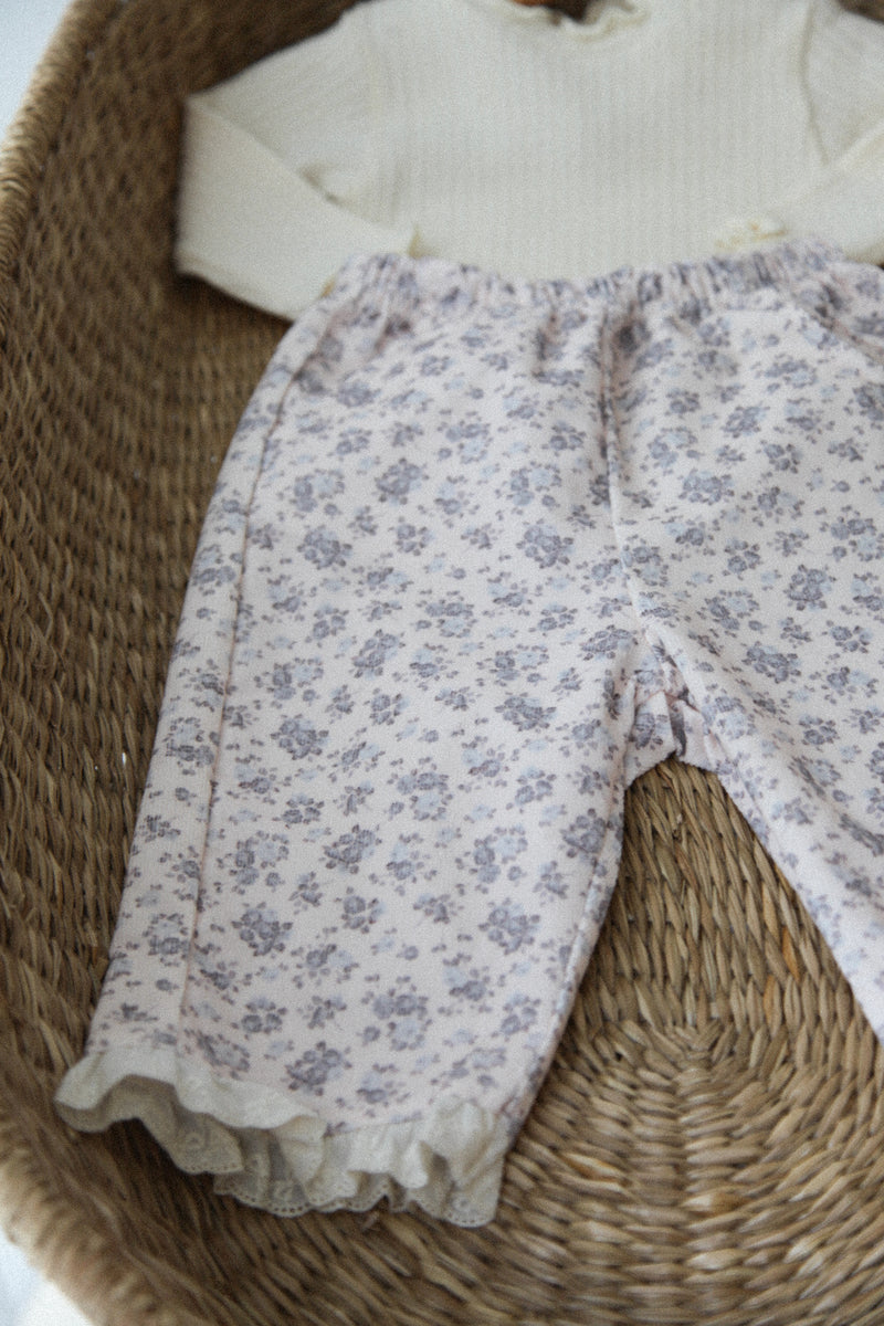 Soft Corduroy Powder Pink Floral Trouser