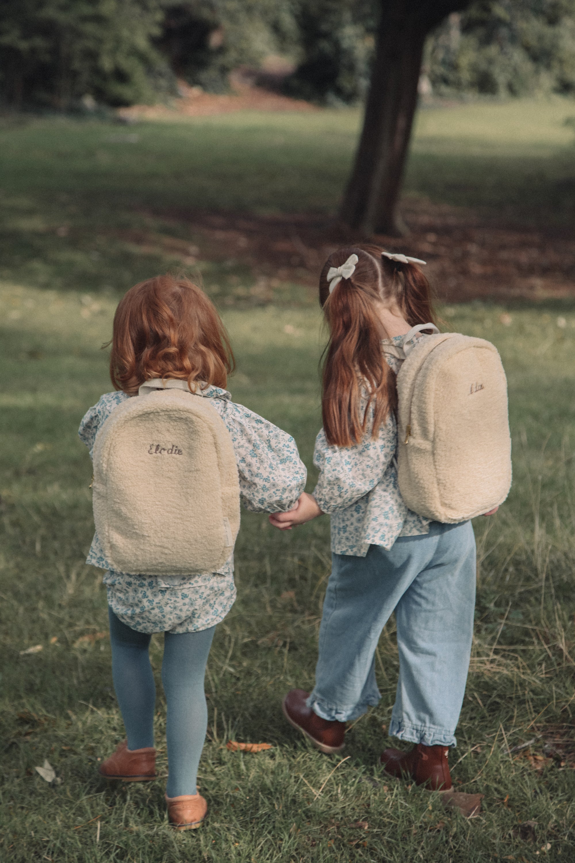 Personalised Natural Boucle Teddy Backpack