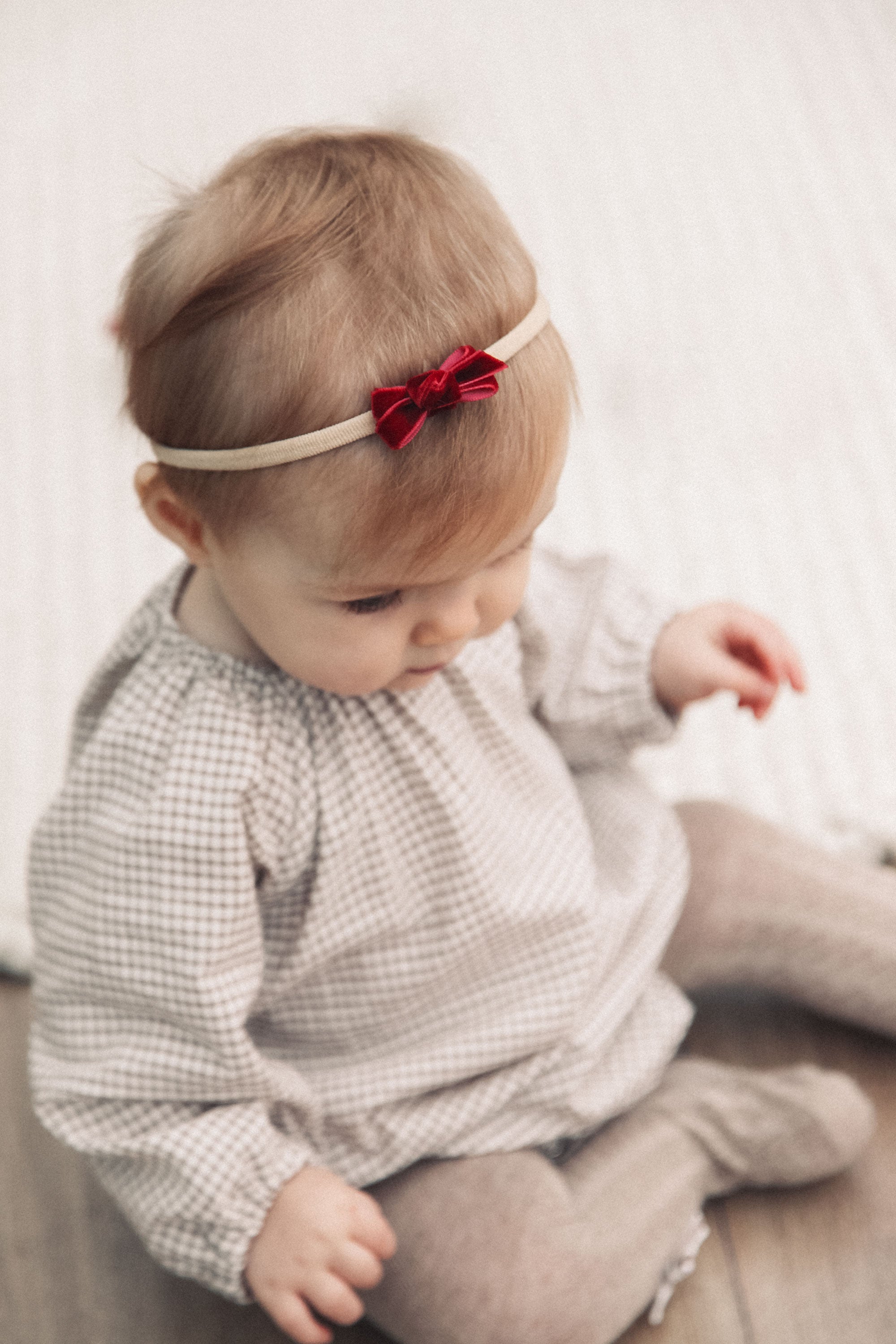 Red Velvet Mini Bow Headband