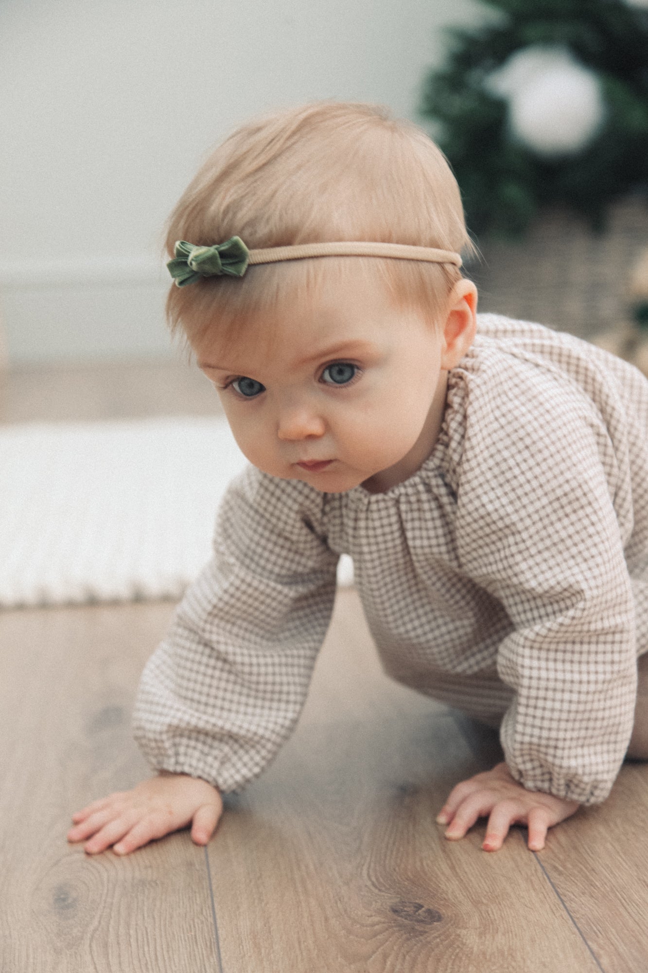 Sage Velvet Mini Bow Headband