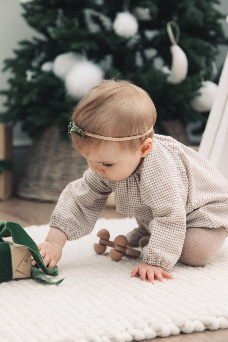 Sage Velvet Mini Bow Headband