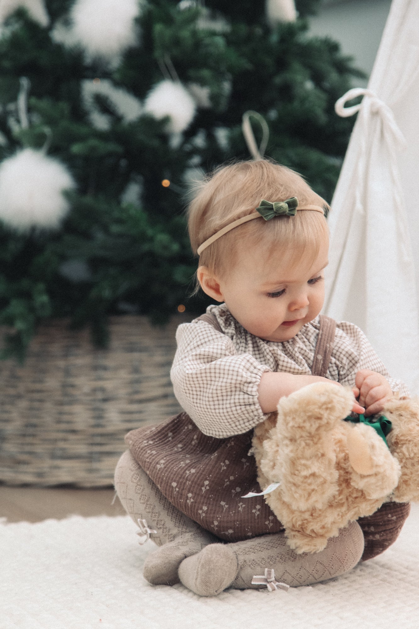 Sage Velvet Mini Bow Headband