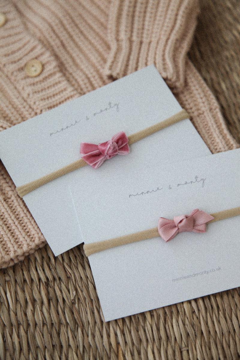 Dainty Mini Bow Headband in Pink (2 colours)