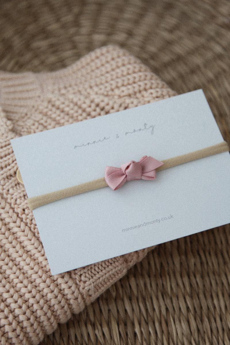 Dainty Mini Bow Headband in Pink (2 colours)