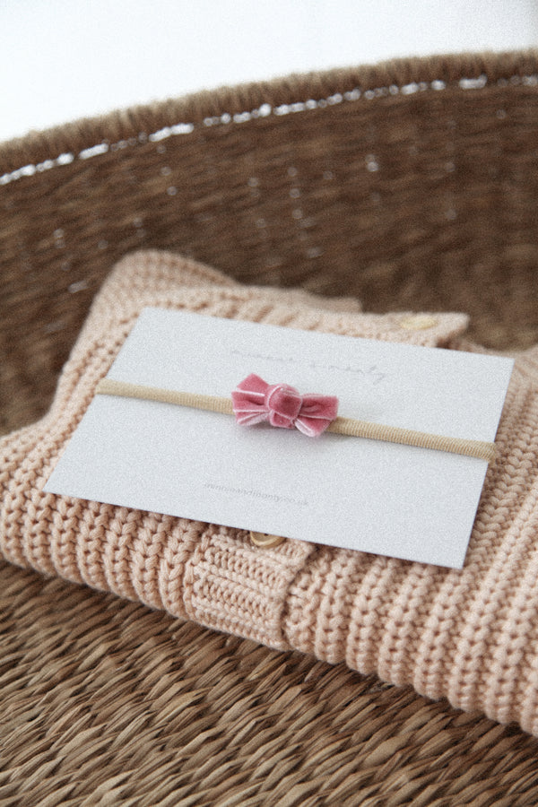 Dainty Mini Bow Headband in Pink (2 colours)