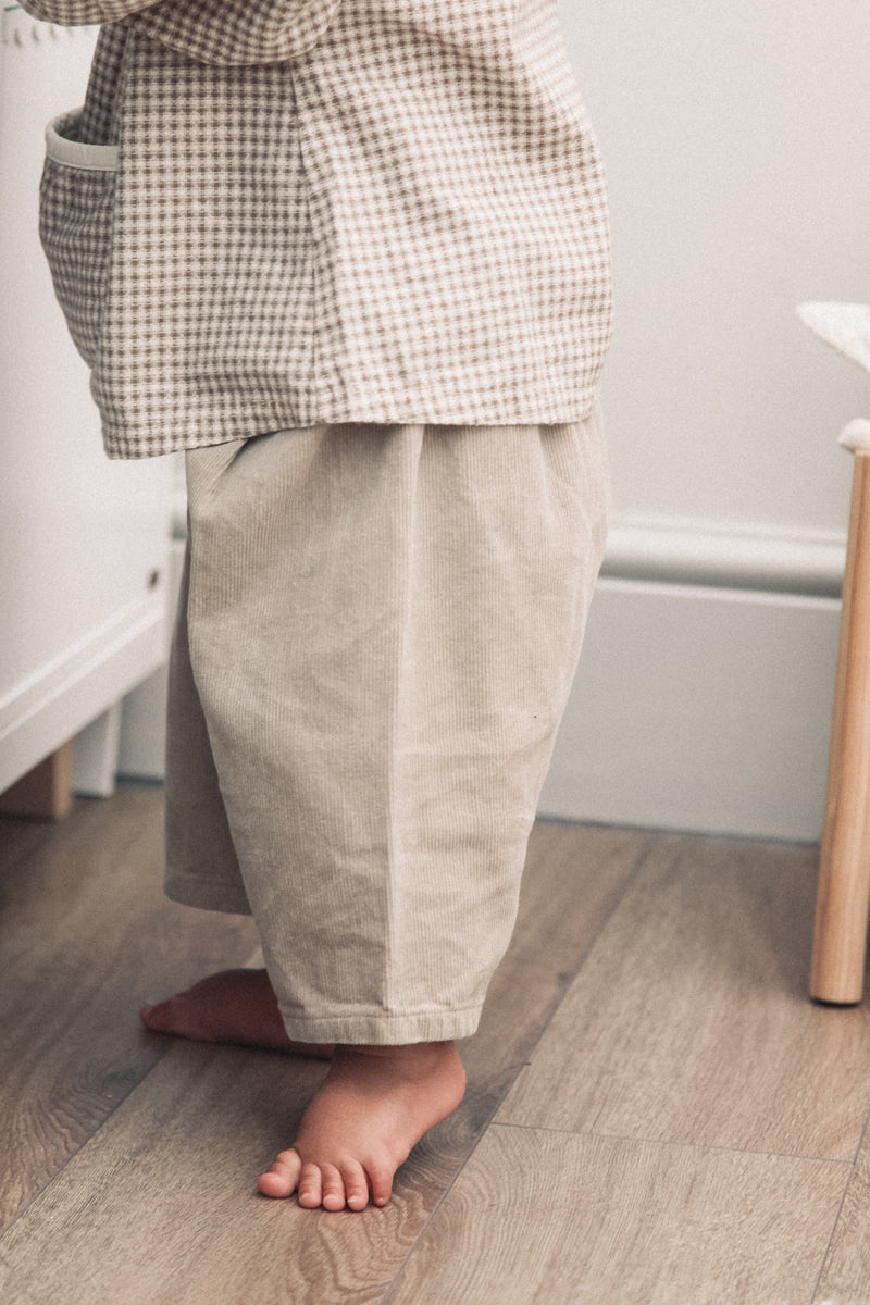 Beige Corduroy Oversized Trouser (with pocket)