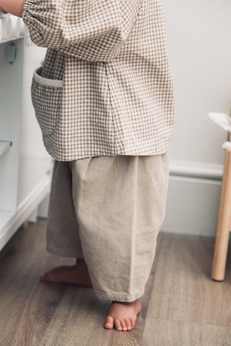 Beige Corduroy Oversized Trouser (with pocket)