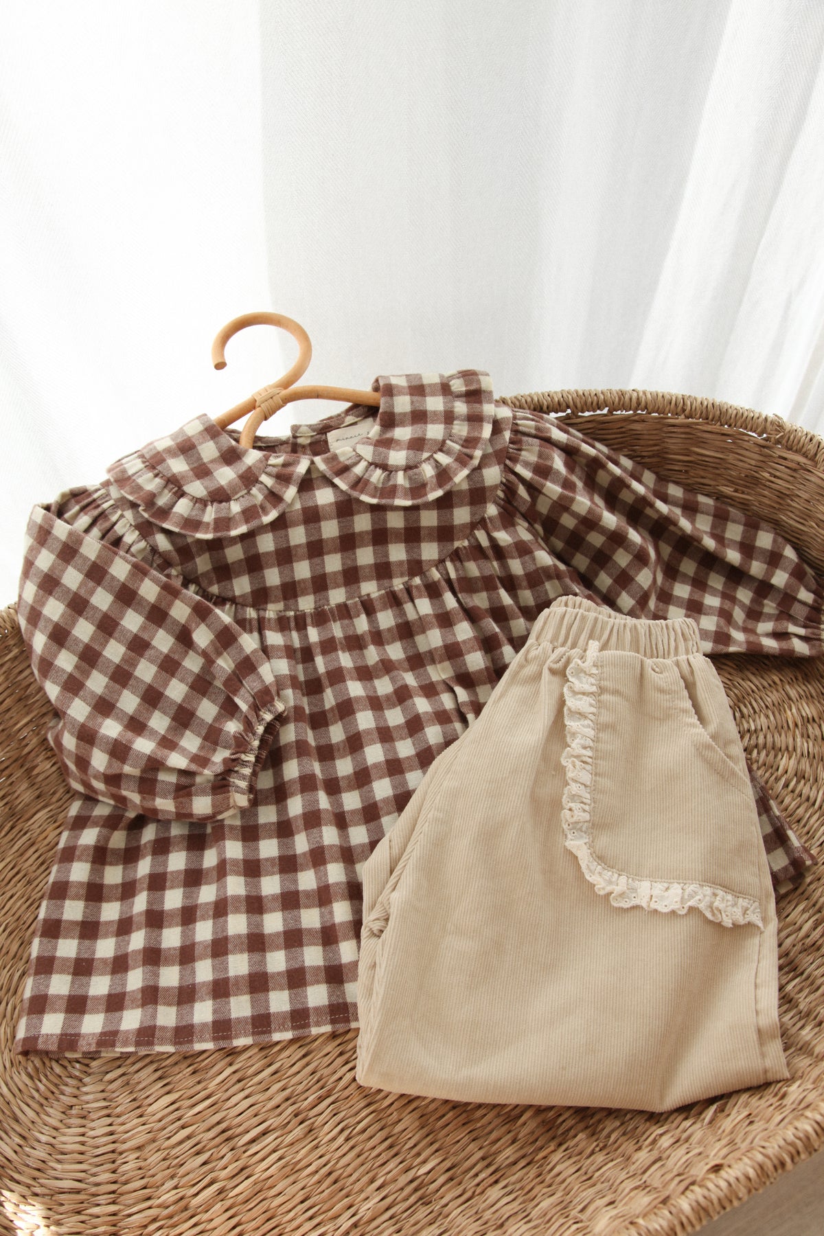 WHOLESALE Beige/Cord Frill Pocket Wide Leg Trousers