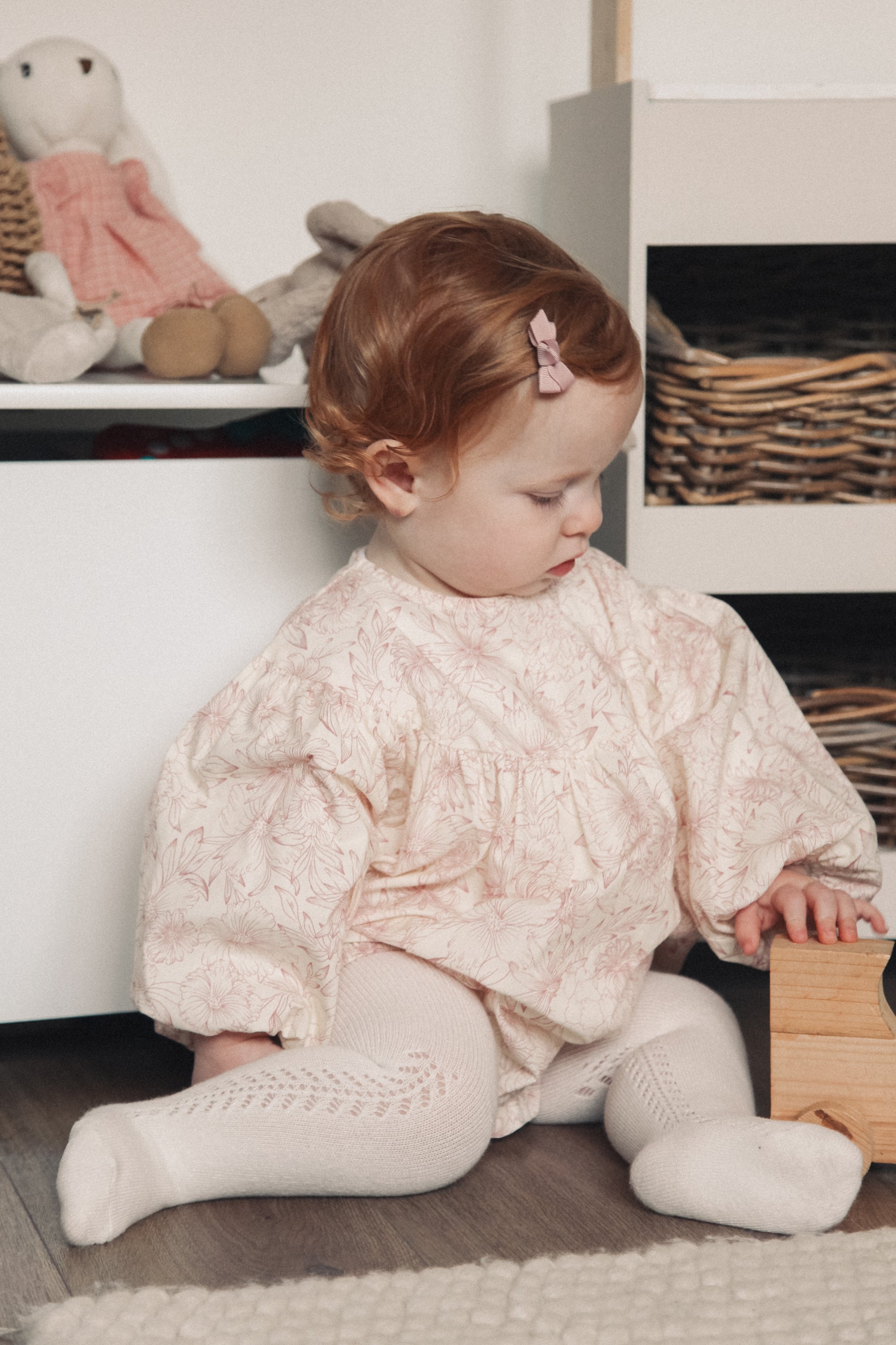 Dainty Mini Bow Clips in Blush Pink