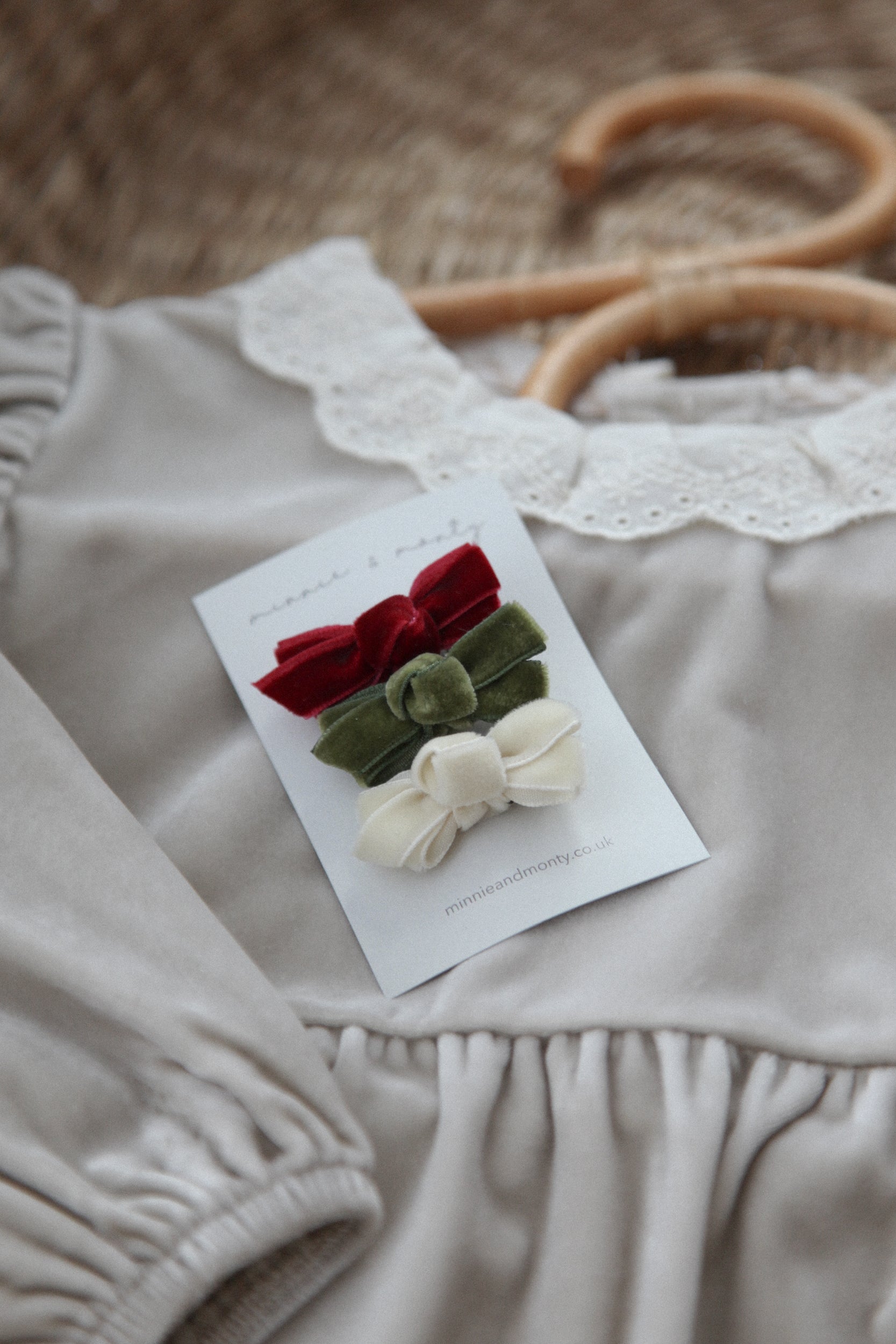 Dainty Mini Bow Clips - Velvet Trio