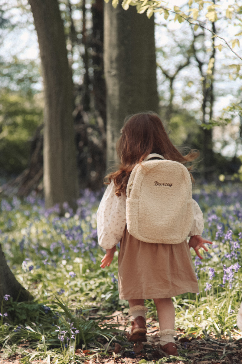 Personalised Natural Boucle Teddy Backpack