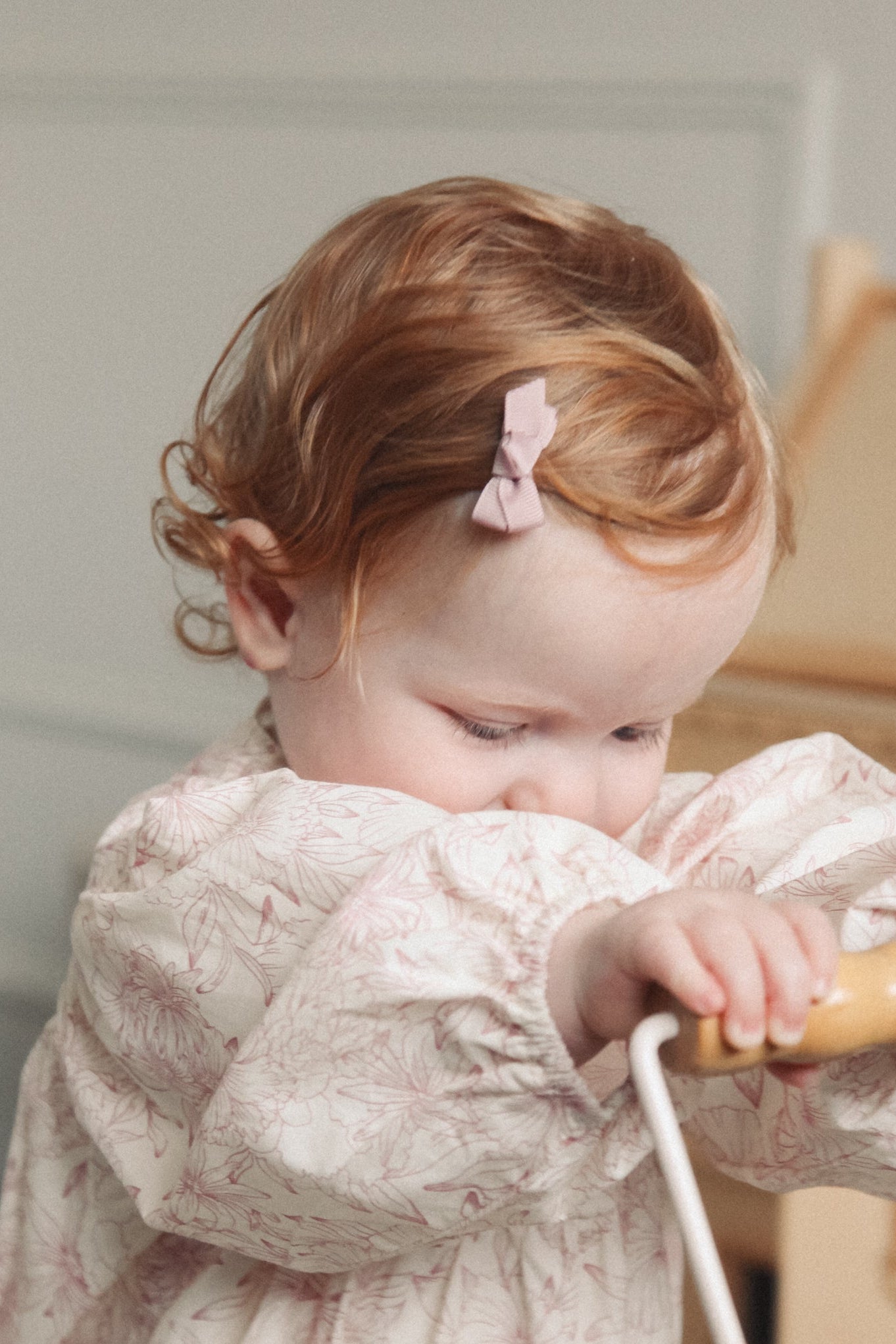 Dainty Mini Bow Clips in Blush Pink