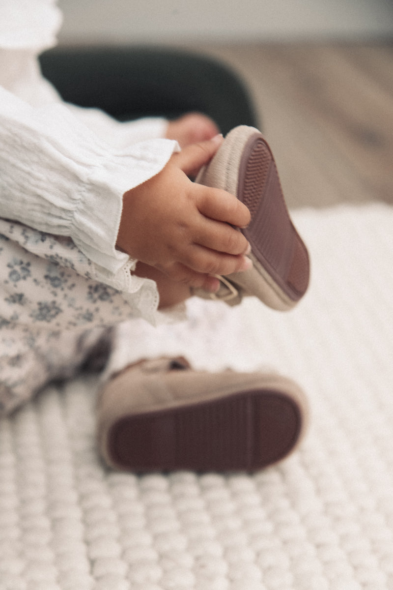 Camel Suede T-Bar Baby Shoes (& dust bag)