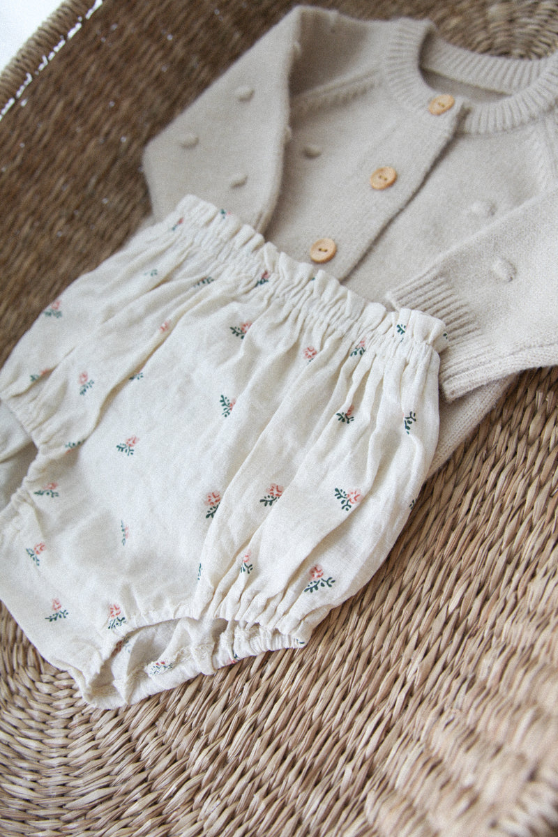 Beige Ditsy Floral Bloomers