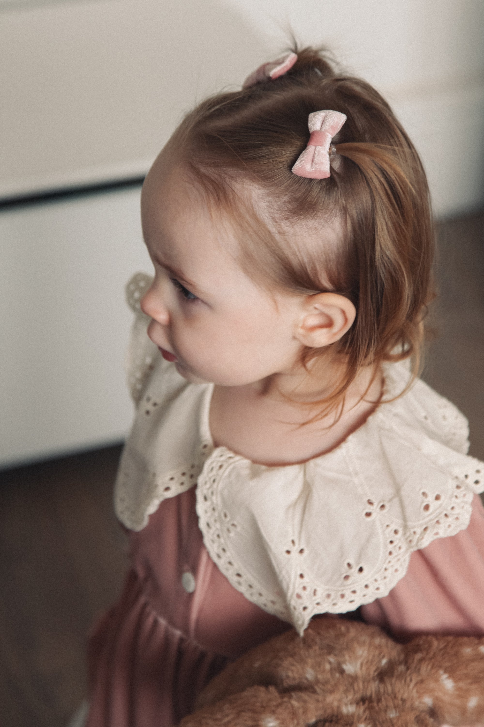 Pink/Velvet Small Bow Slides (2 pack)