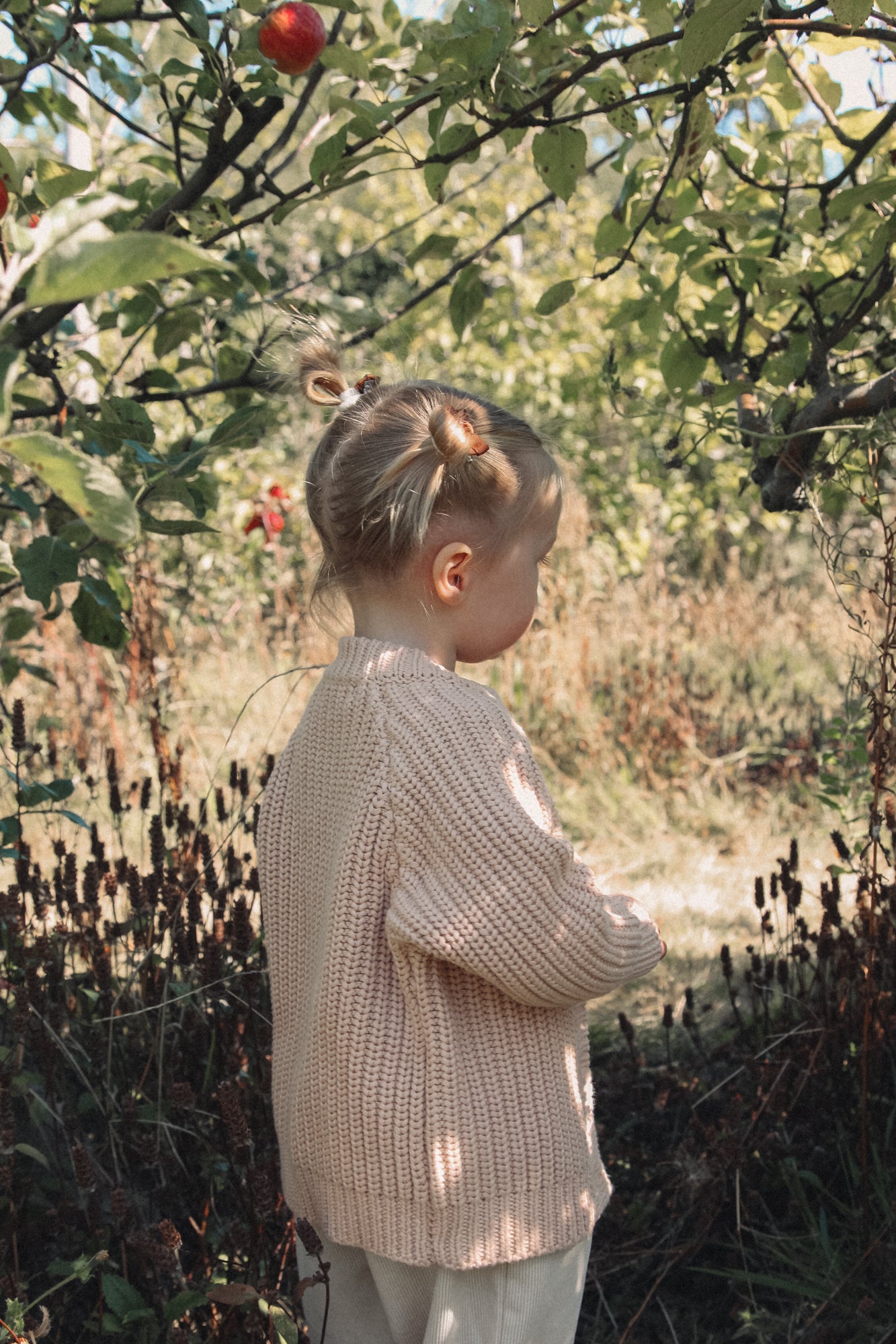 Organic Cotton Chunky Knit Cardigan in Nude