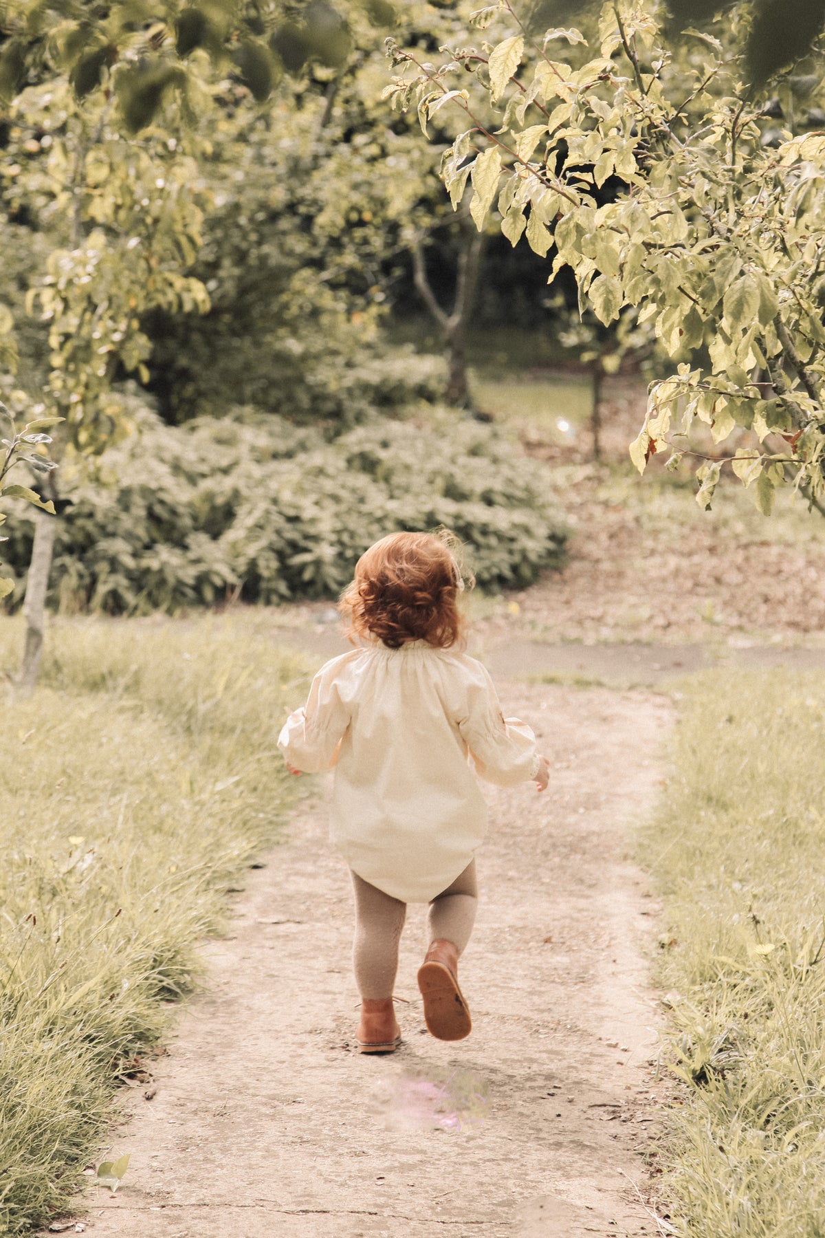 Cream/Cord Bow Long Sleeve Romper