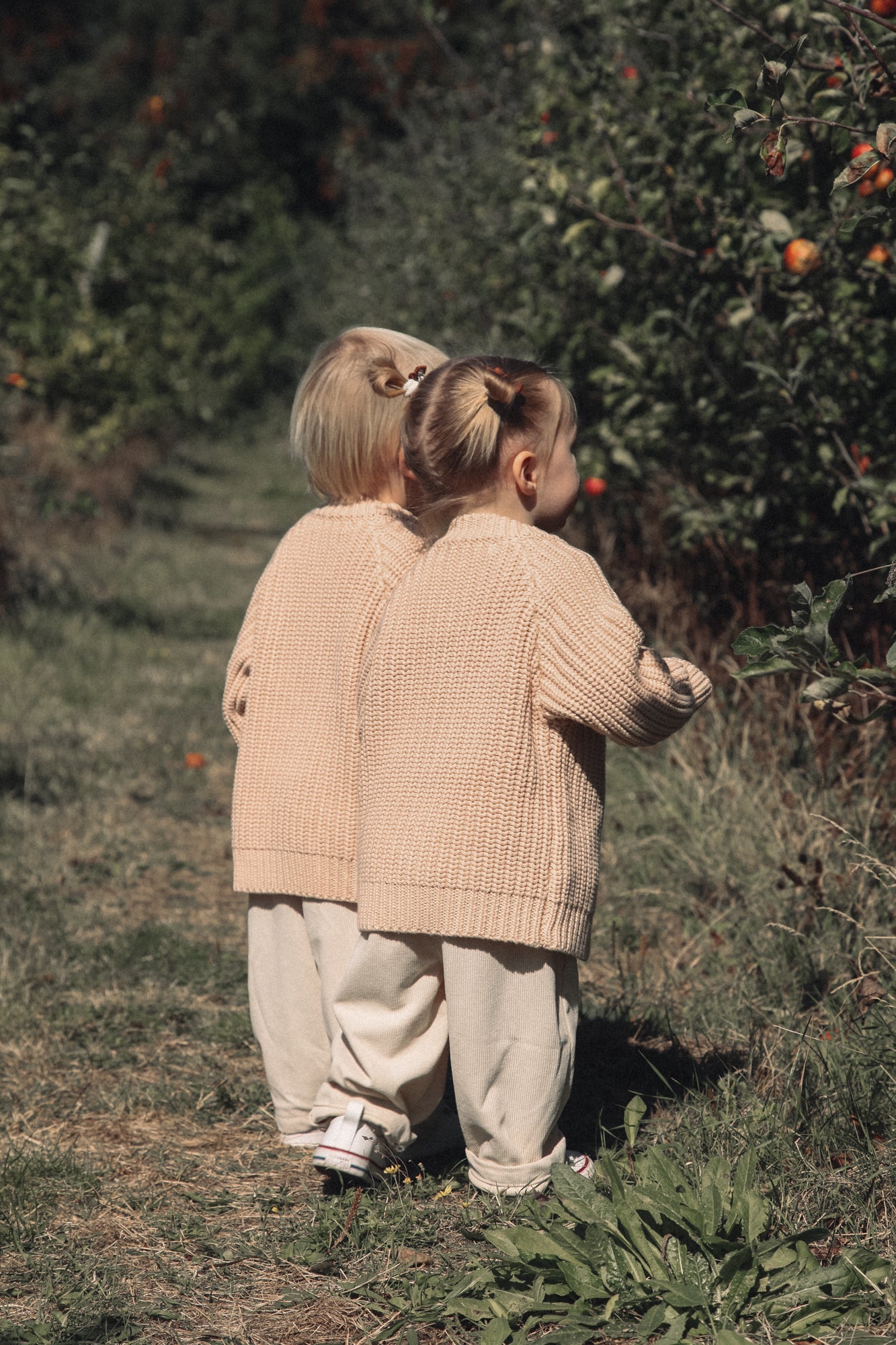 Organic Cotton Chunky Knit Cardigan in Nude