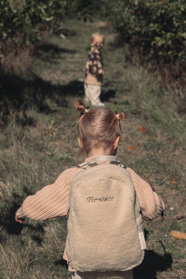 Personalised Natural Boucle Teddy Backpack