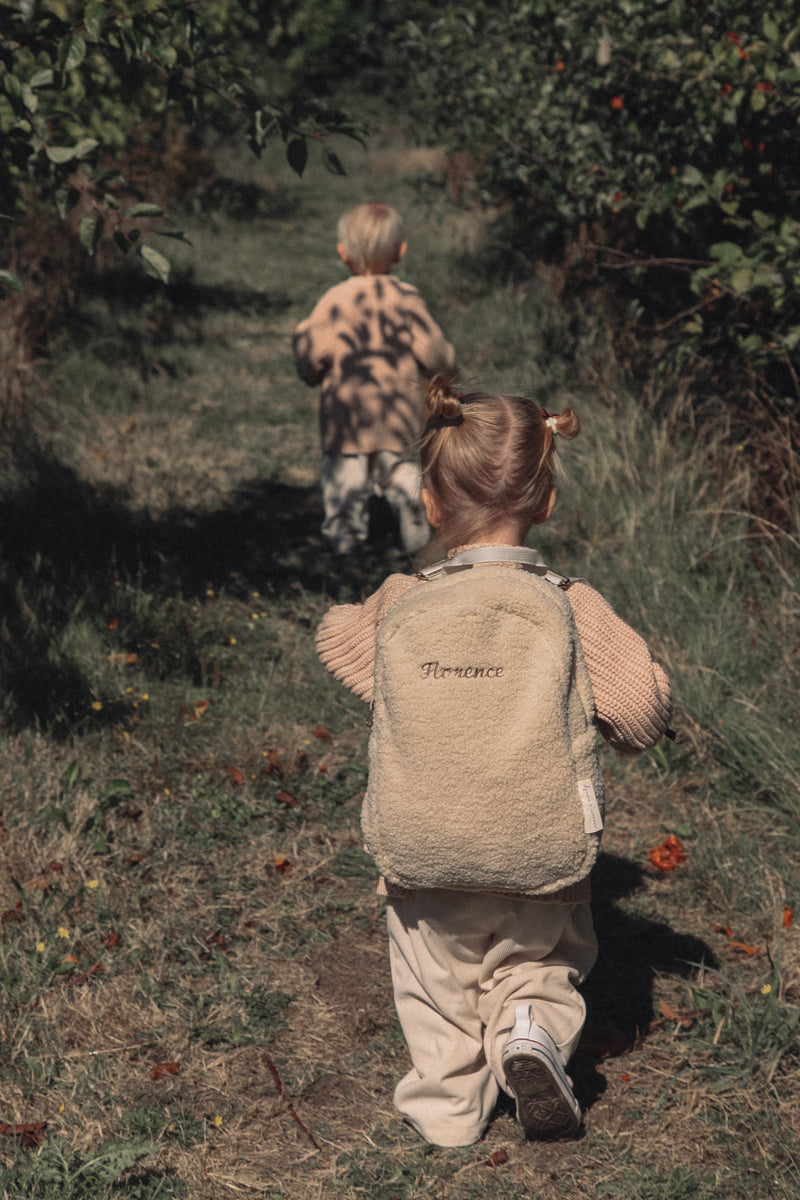 Personalised Natural Boucle Teddy Backpack