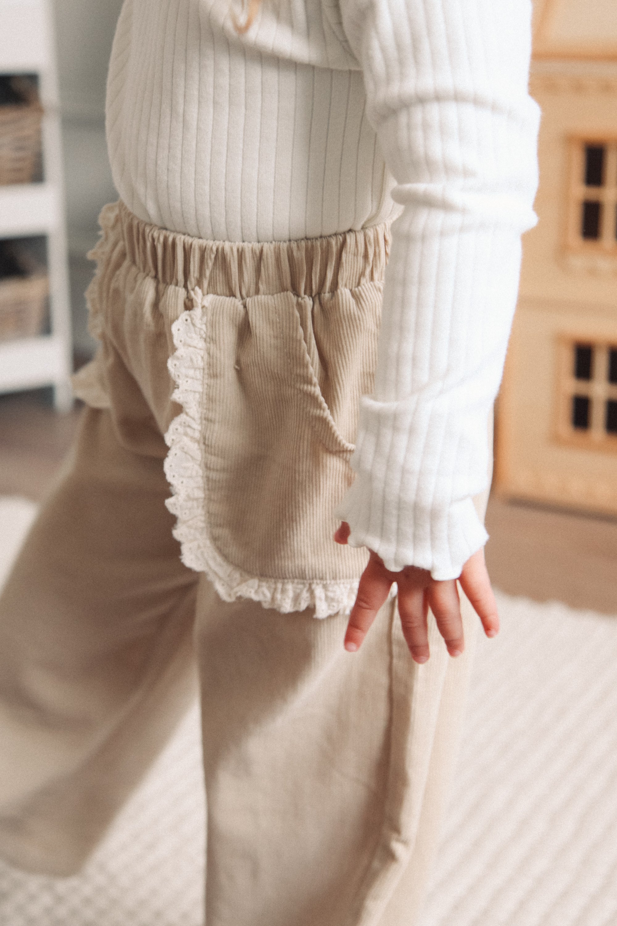 Ultra Soft Ribbed Long Sleeve Top in Cream
