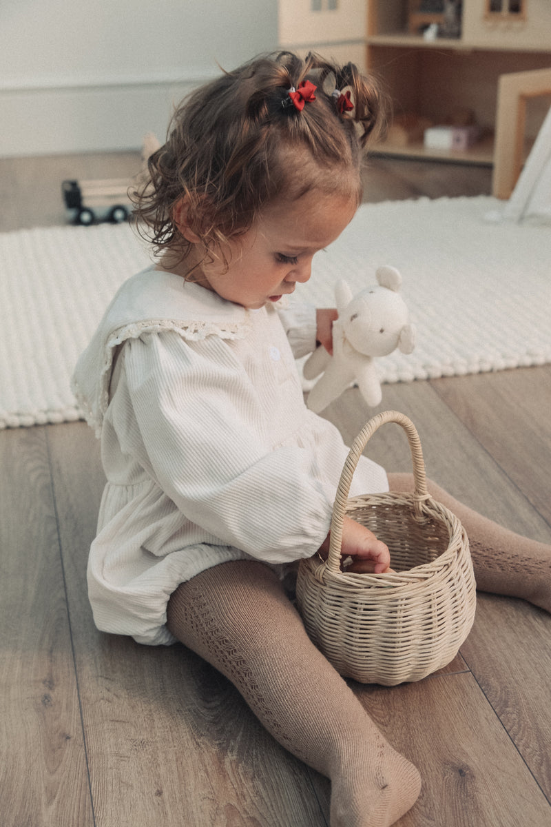 Stone Corduroy Oversized Collar Romper