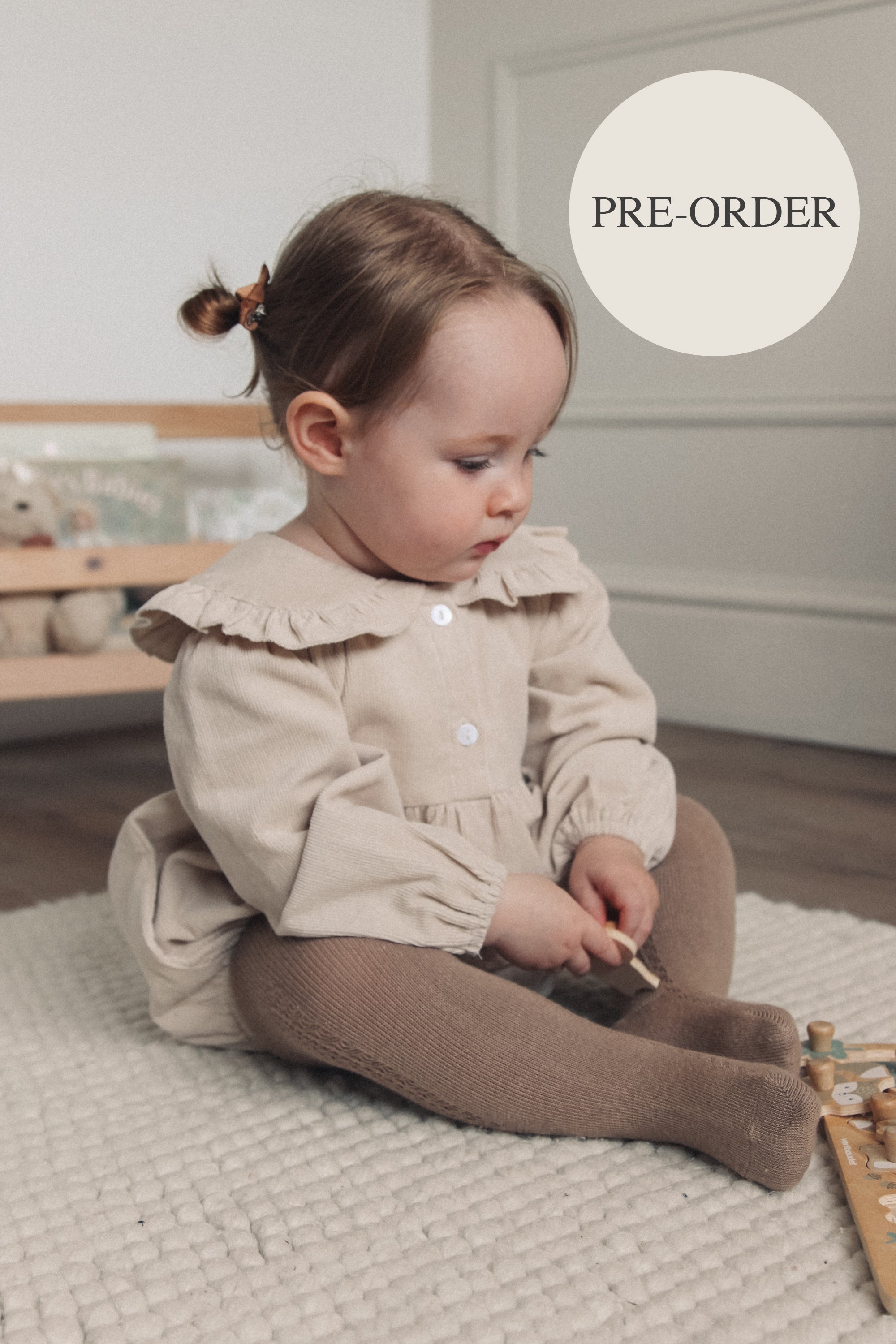 PRE-ORDER Stone/Cord Oversize Frill Collar Romper