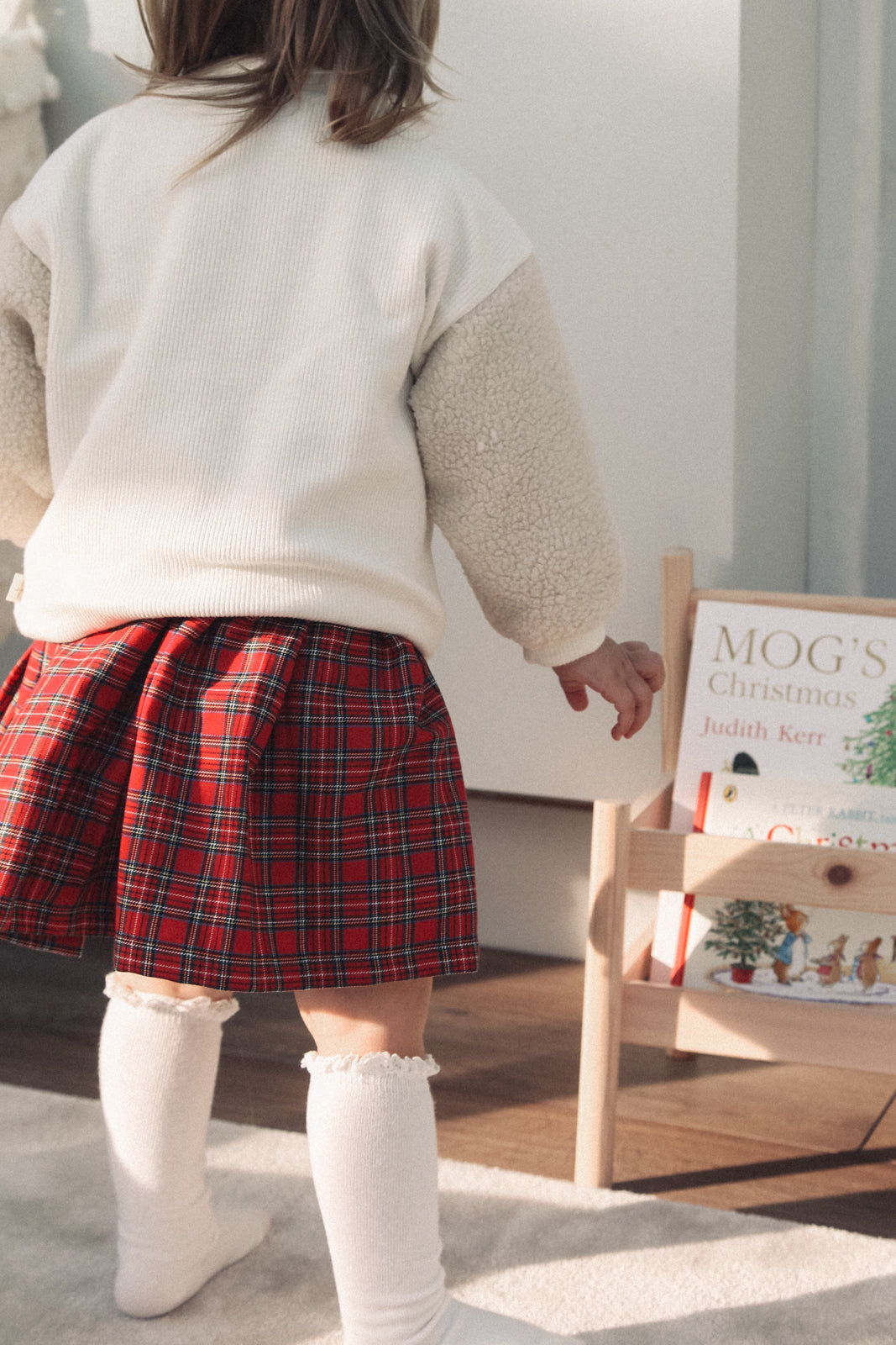 Cream Boucle Sleeve Christmas Bear Jumper