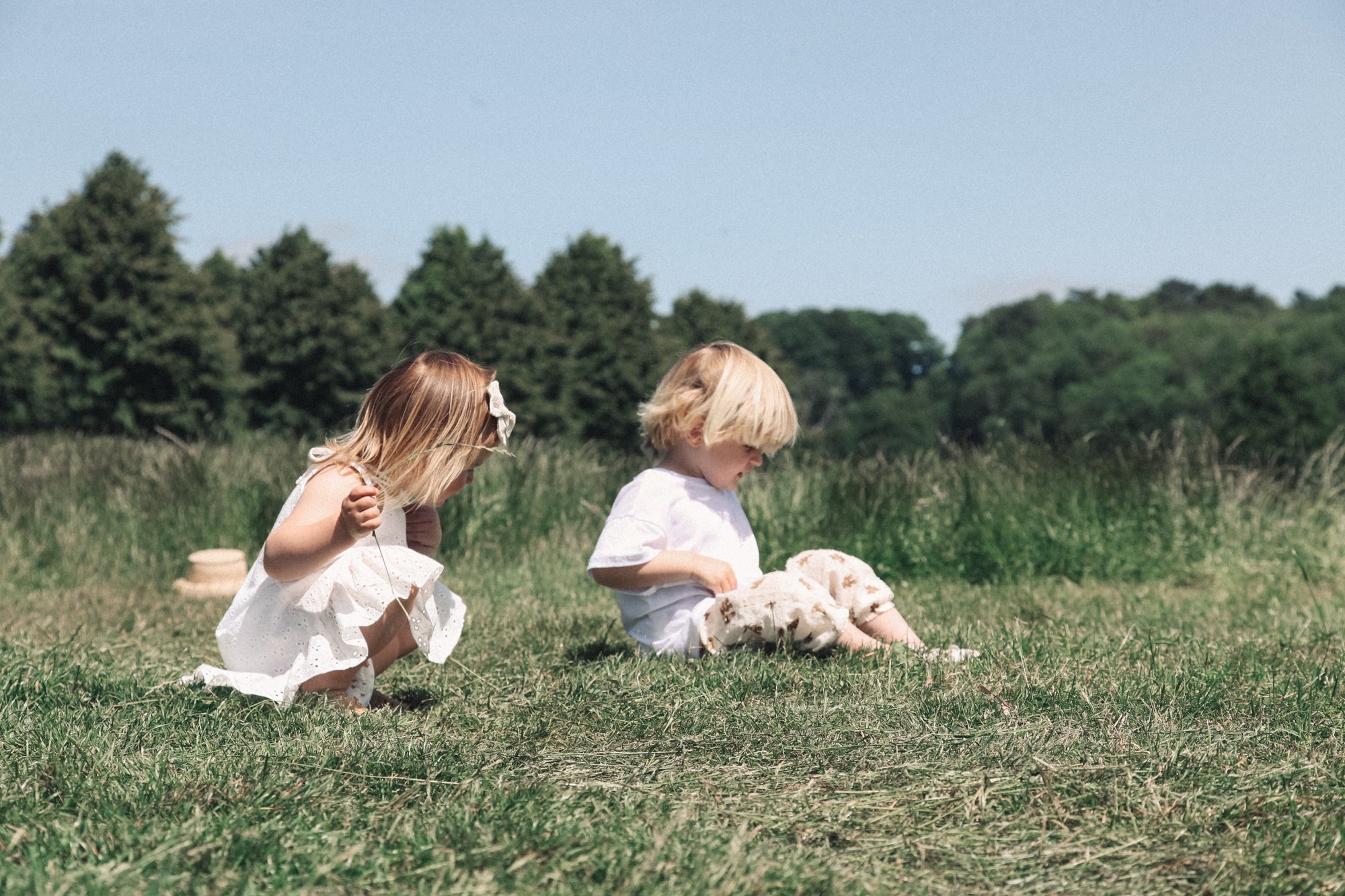 Minnie and Monty Tie Shoulder Frill Dress in White Broderie Anglaise