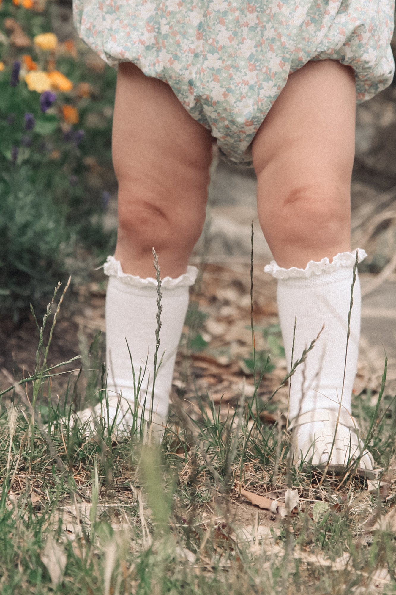 Minnie and Monty White Lace Knee High Socks