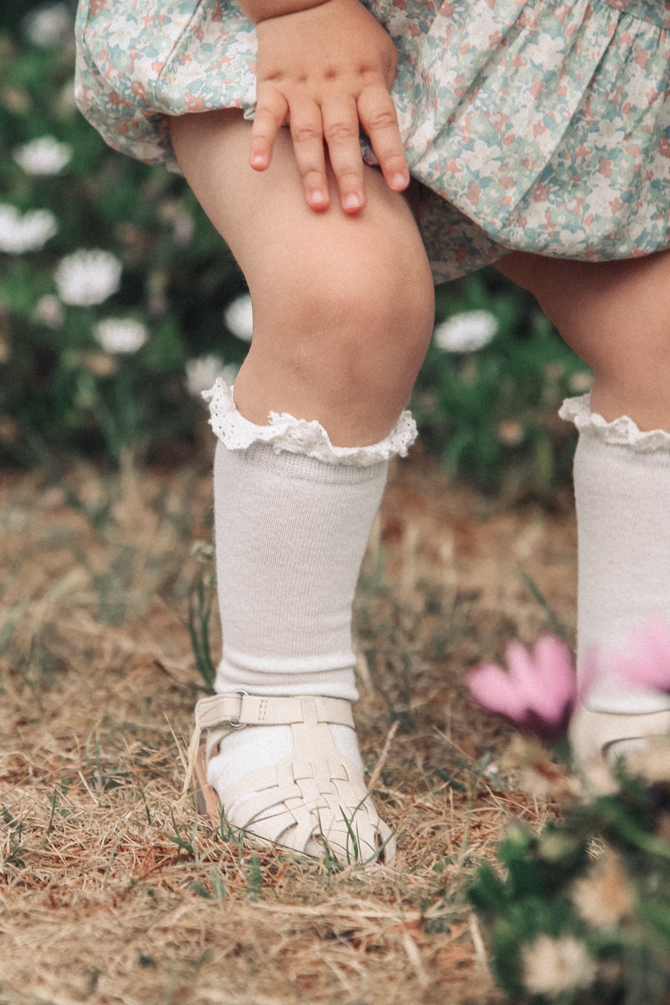 Minnie and Monty White Lace Knee High Socks